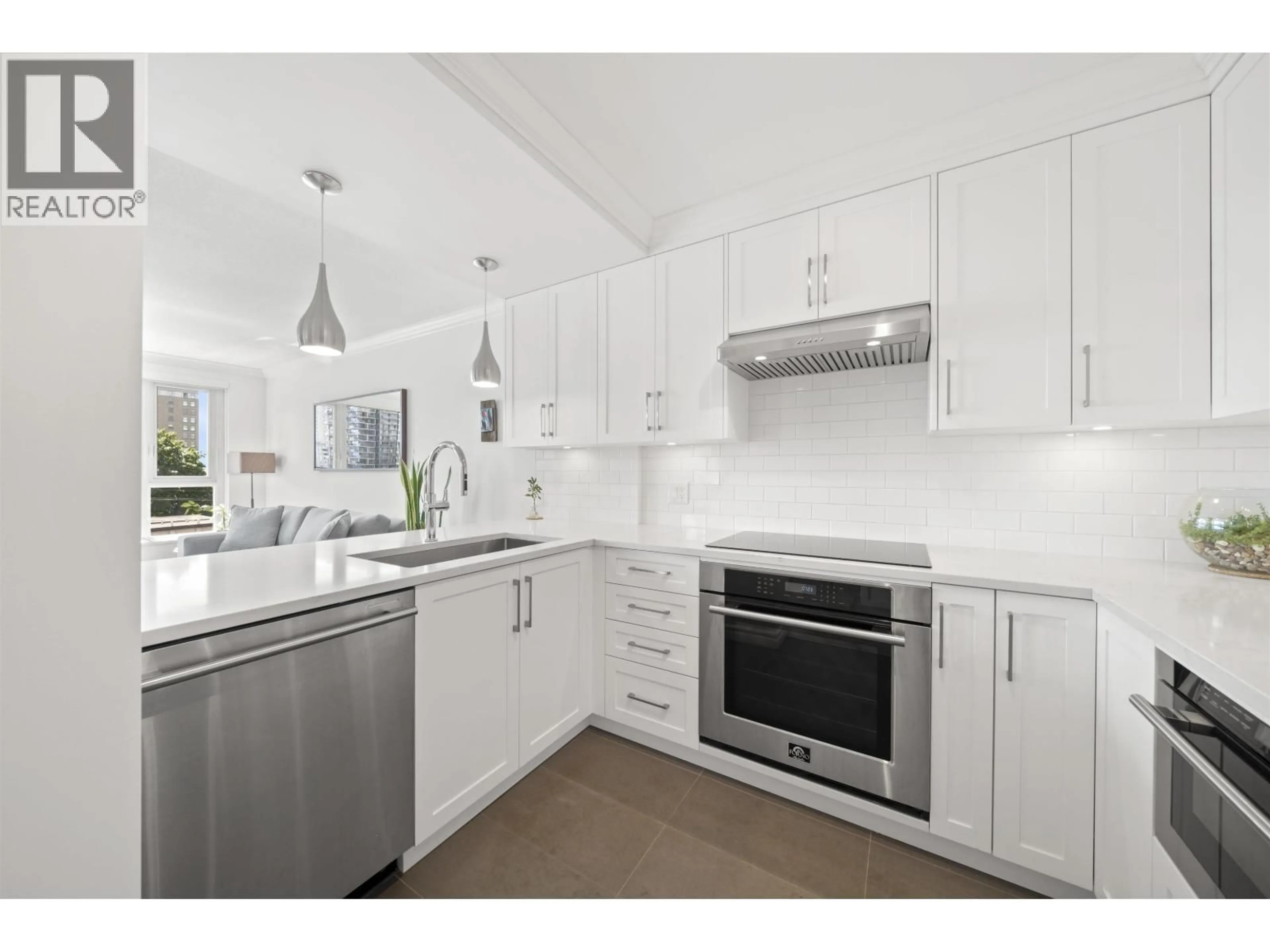 Standard kitchen, ceramic/tile floor for 502 - 1838 NELSON STREET, Vancouver British Columbia V6G1N1