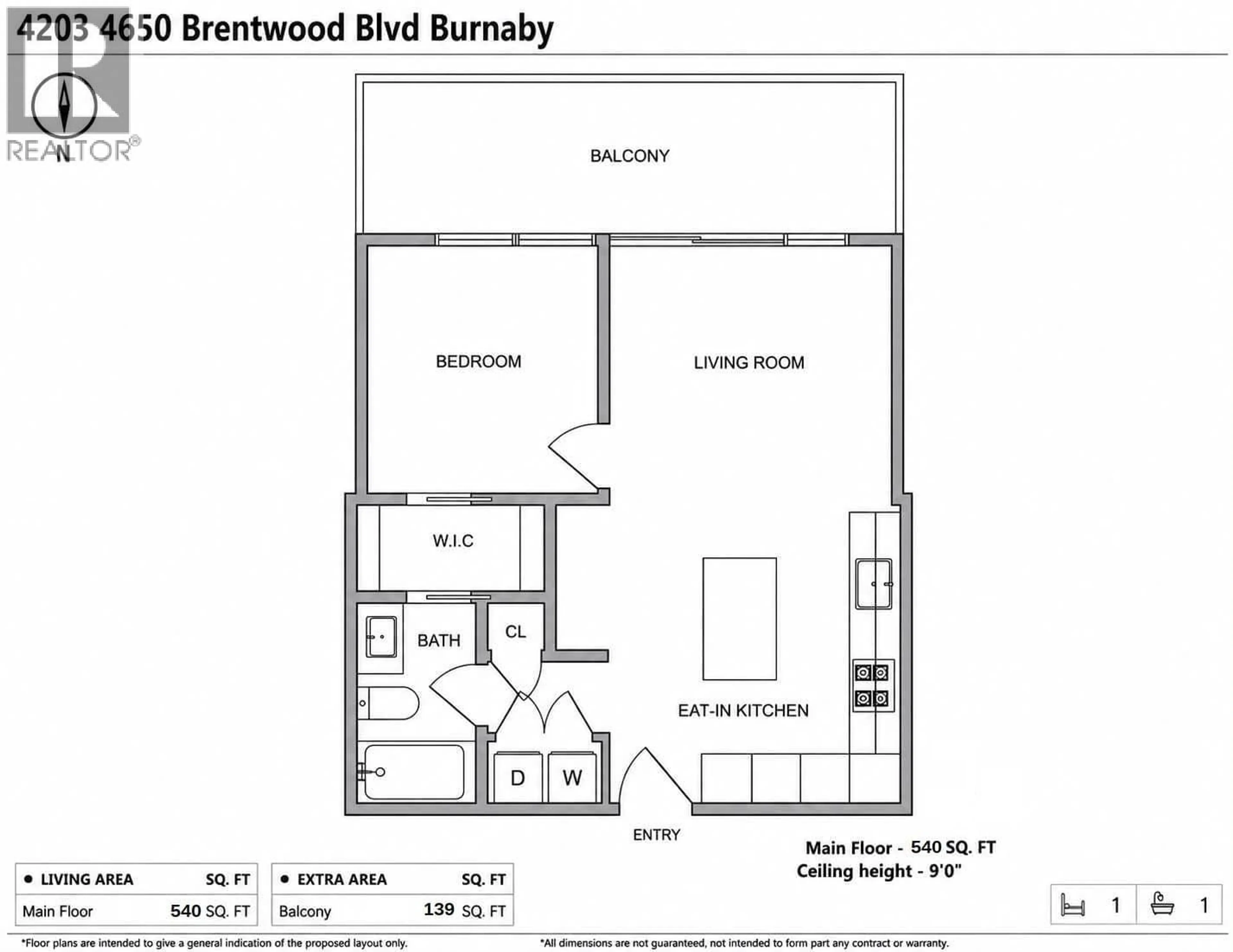 Floor plan for 4203 - 4650 BRENTWOOD BOULEVARD, Burnaby British Columbia V5C0M3