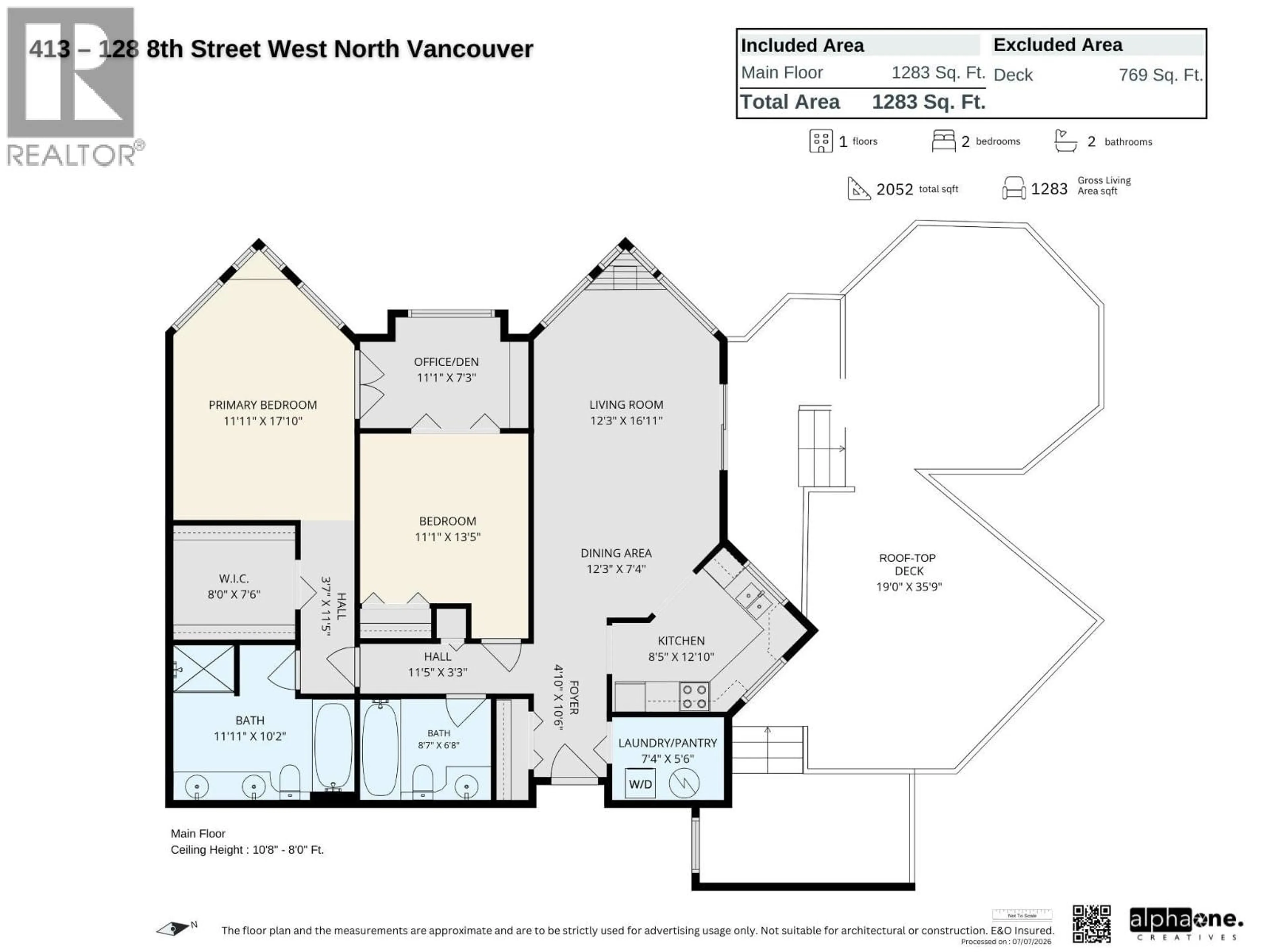 Floor plan for 413 - 128 8TH STREET, North Vancouver British Columbia V7M3M1