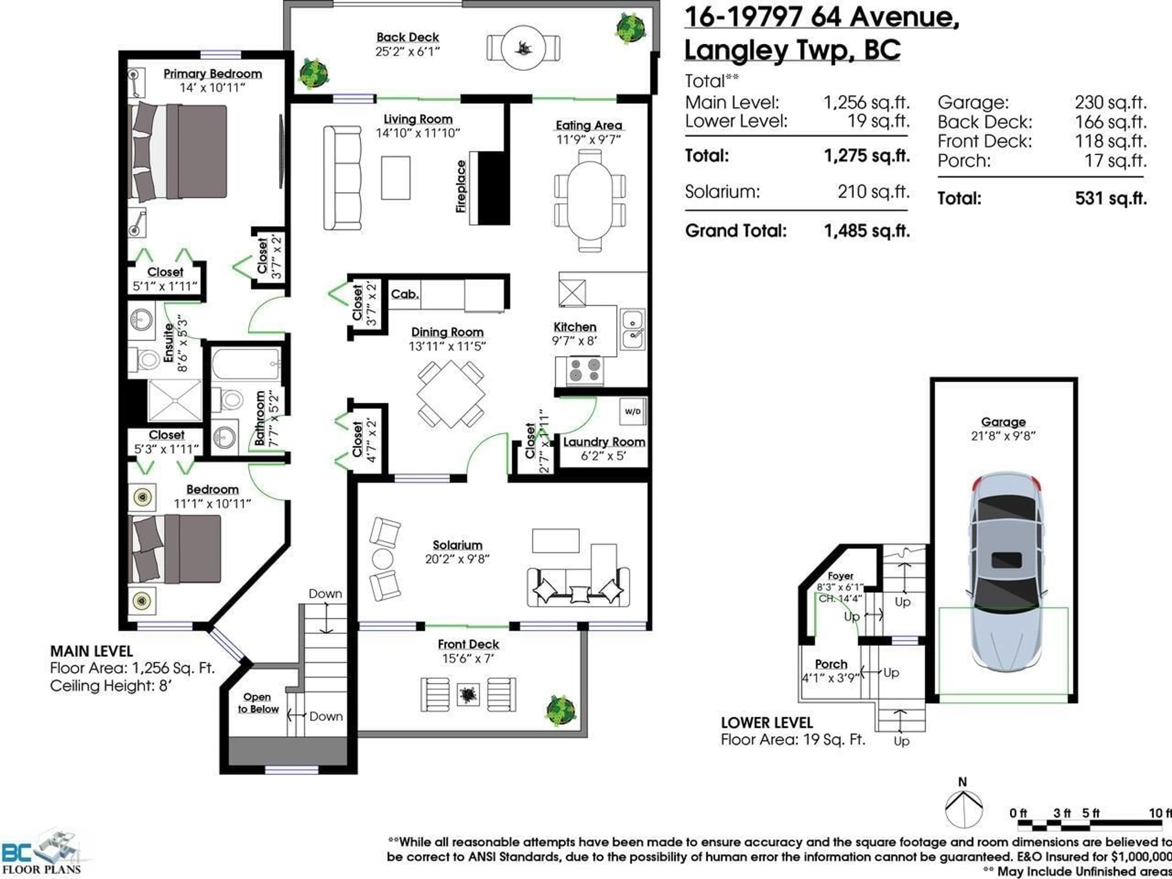 Floor plan for 16 - 19797 64 AVENUE, Langley British Columbia V2Y1G9