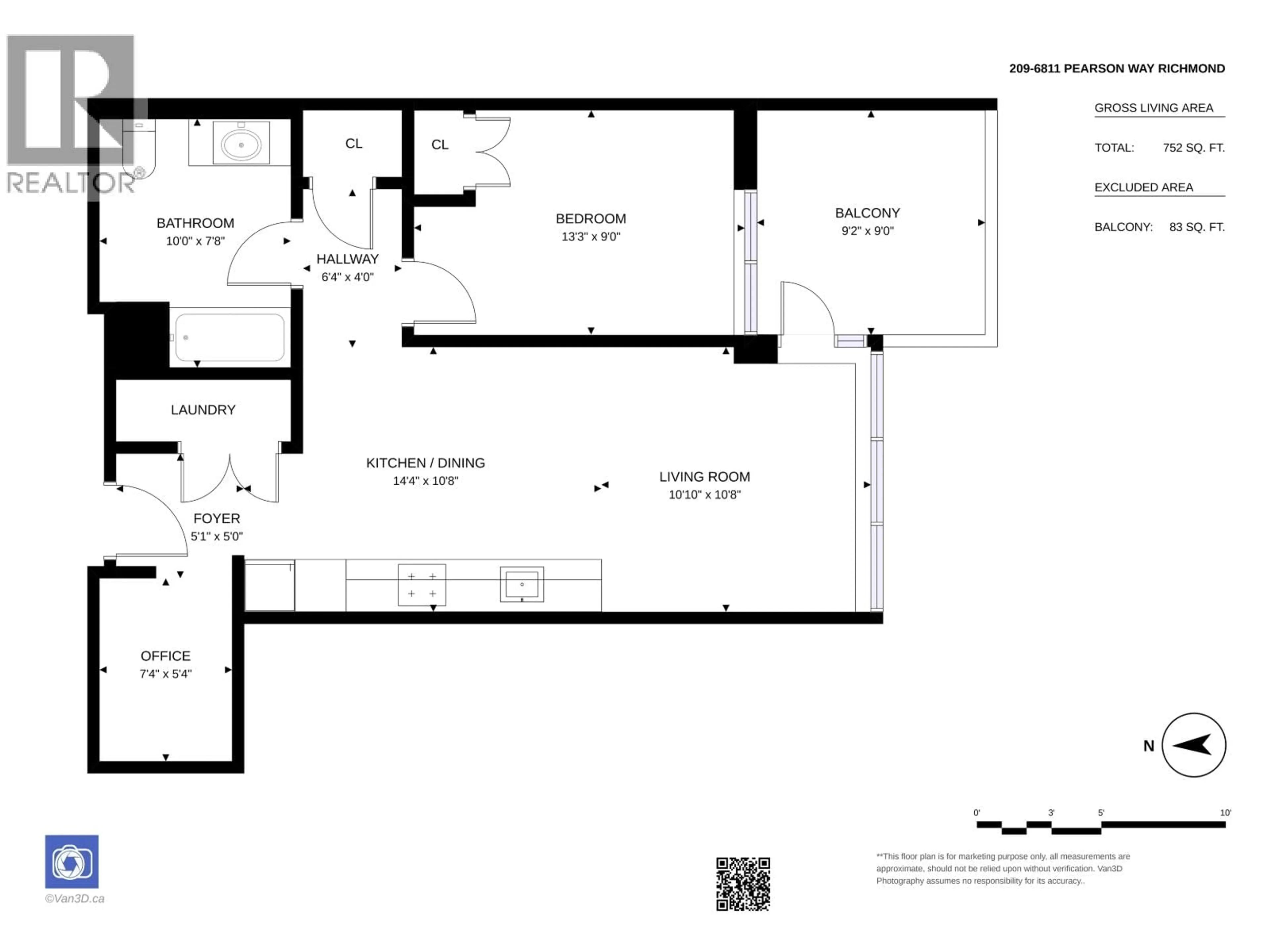 Floor plan for 209 - 6811 PEARSON WAY, Richmond British Columbia V7C0E7