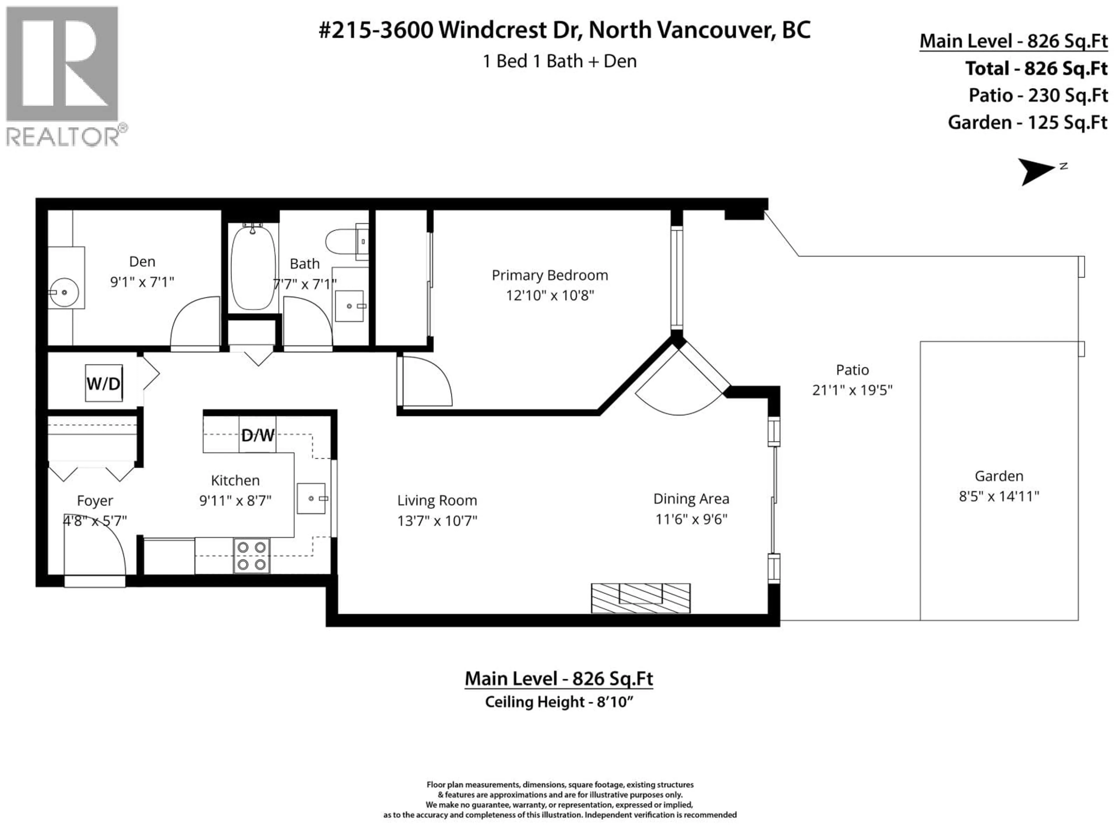 Floor plan for 215 - 3600 WINDCREST DRIVE, North Vancouver British Columbia V7G2S5