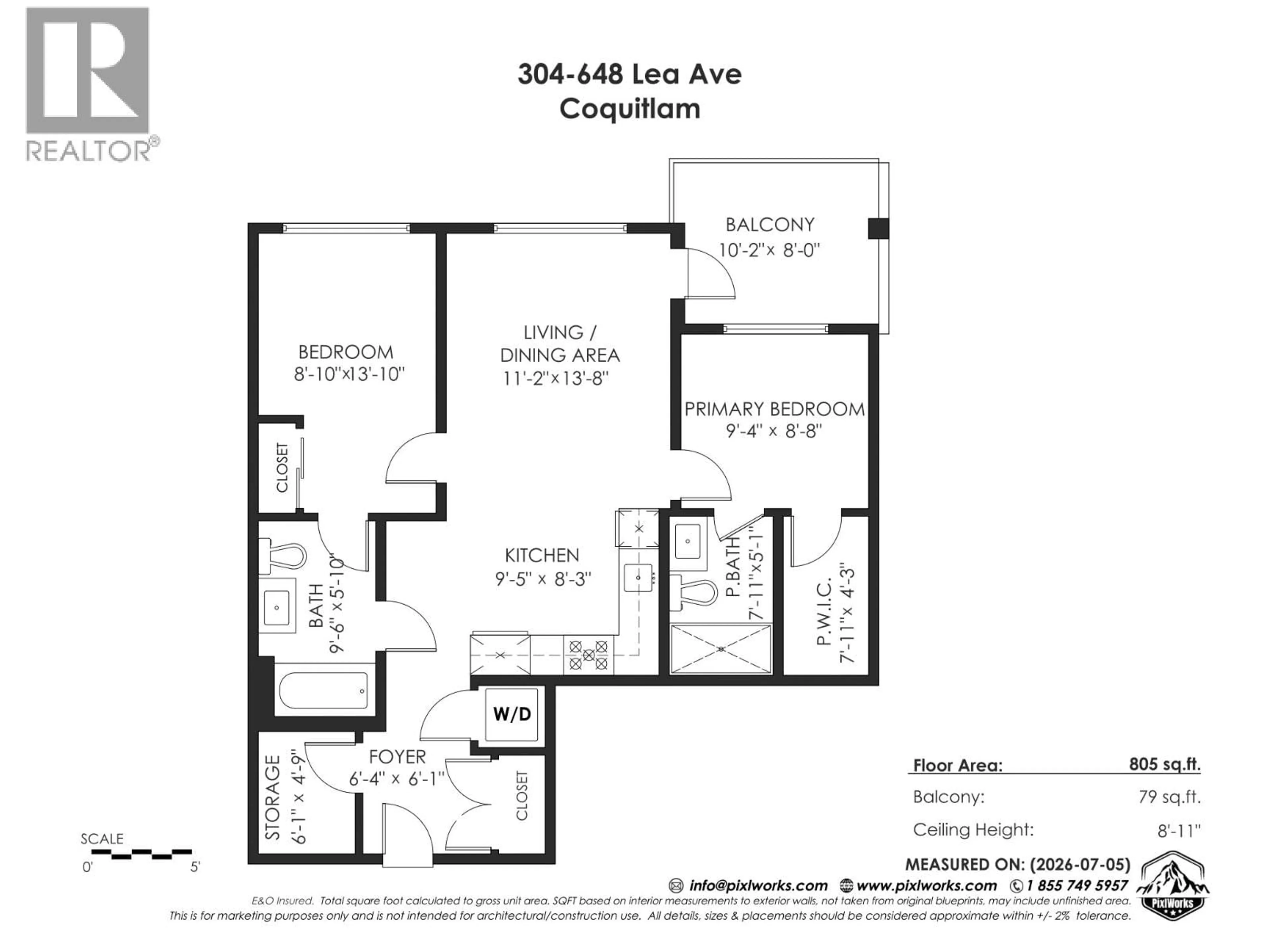 Floor plan for 304 - 648 LEA AVENUE, Coquitlam British Columbia V3J0P1