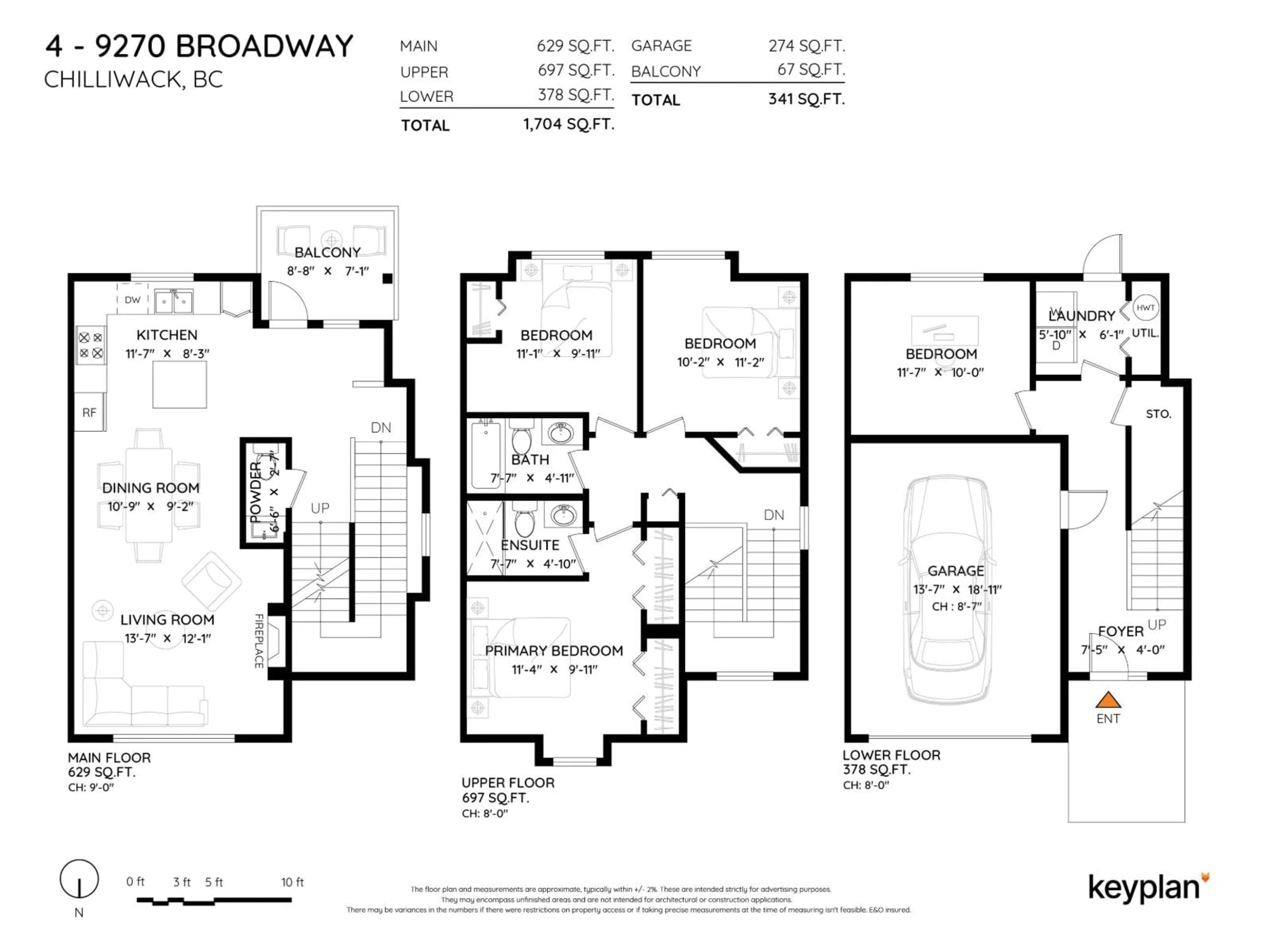 Floor plan for 4 - 9270 BROADWAY STREET, Chilliwack British Columbia V2P0E5