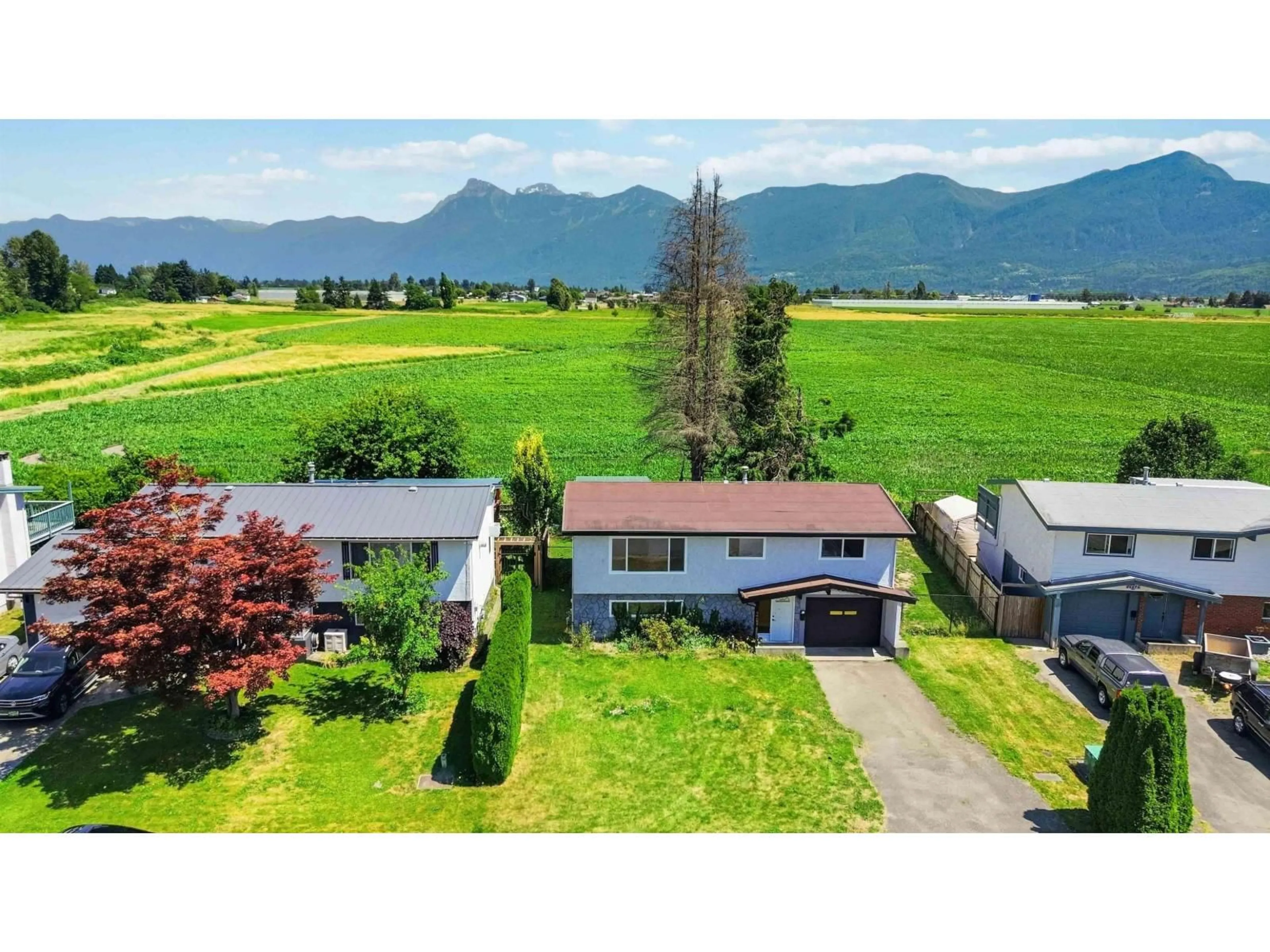 A pic from outside/outdoor area/front of a property/back of a property/a pic from drone, mountain view for 46684 ARBUTUS AVENUE, Chilliwack British Columbia V2P6P4