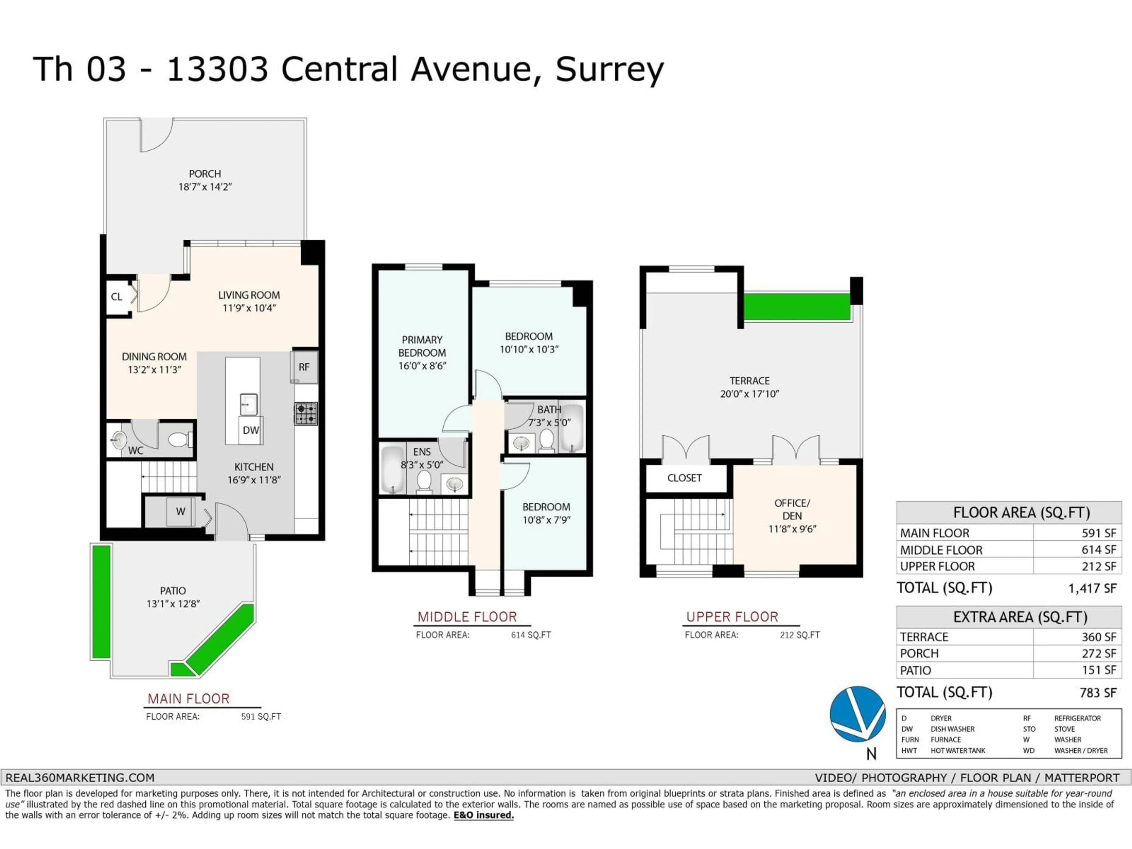 Floor plan for TH3 - 13303 CENTRAL AVENUE, Surrey British Columbia V3T0K6
