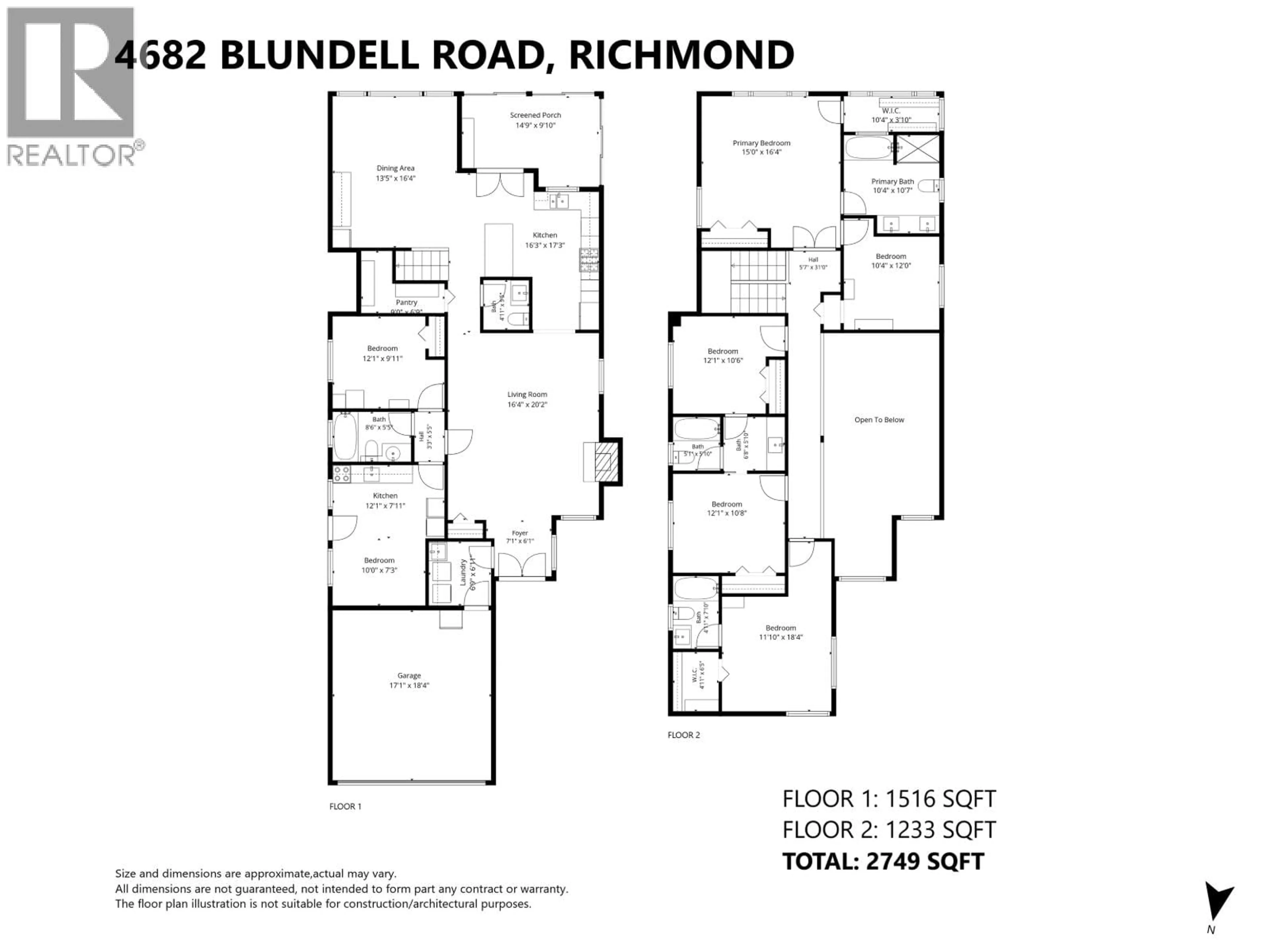 Floor plan for 4682 BLUNDELL ROAD, Richmond British Columbia V7C1G9