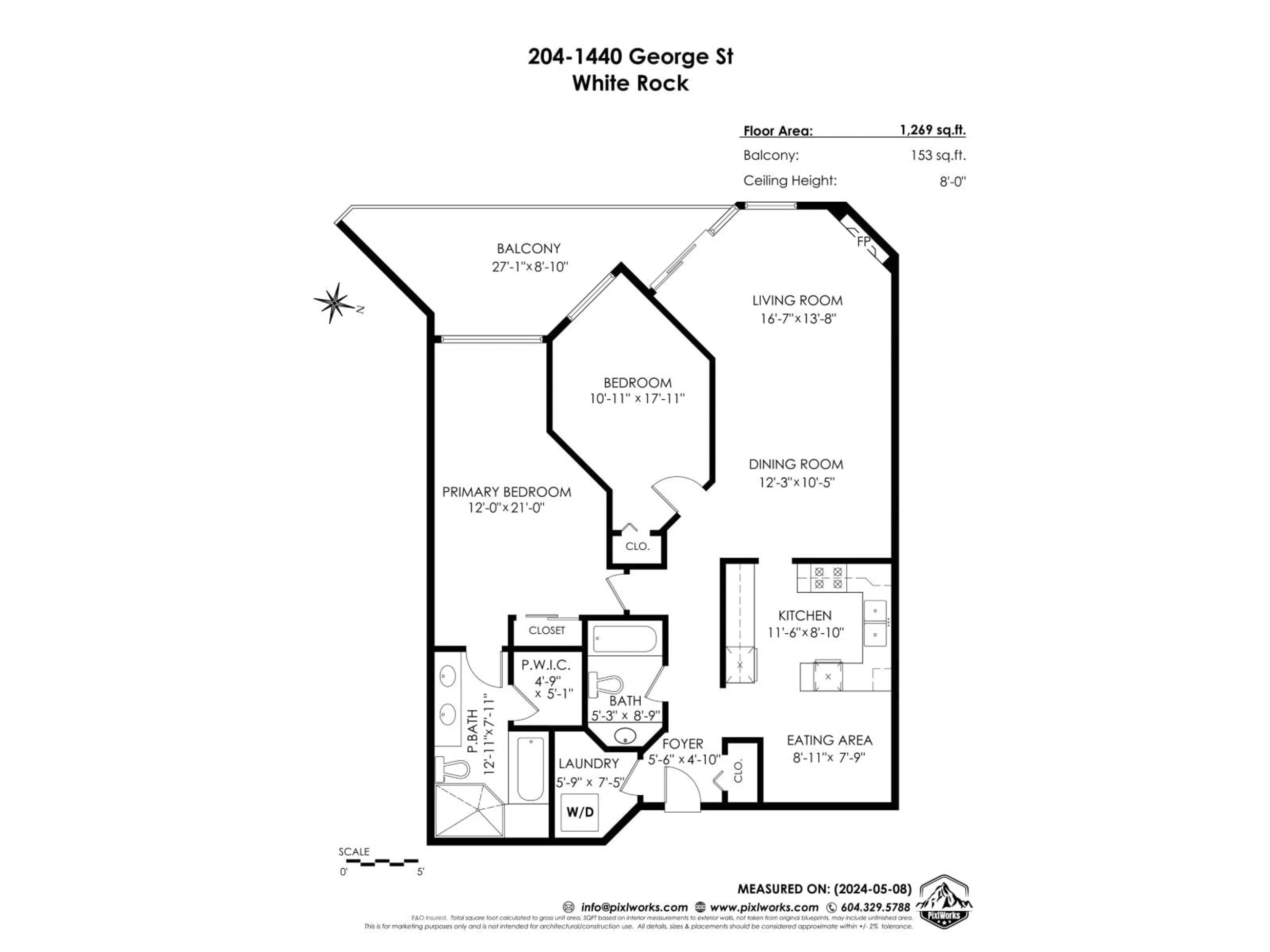Floor plan for 204 - 1440 GEORGE STREET, White Rock British Columbia V4B4A3