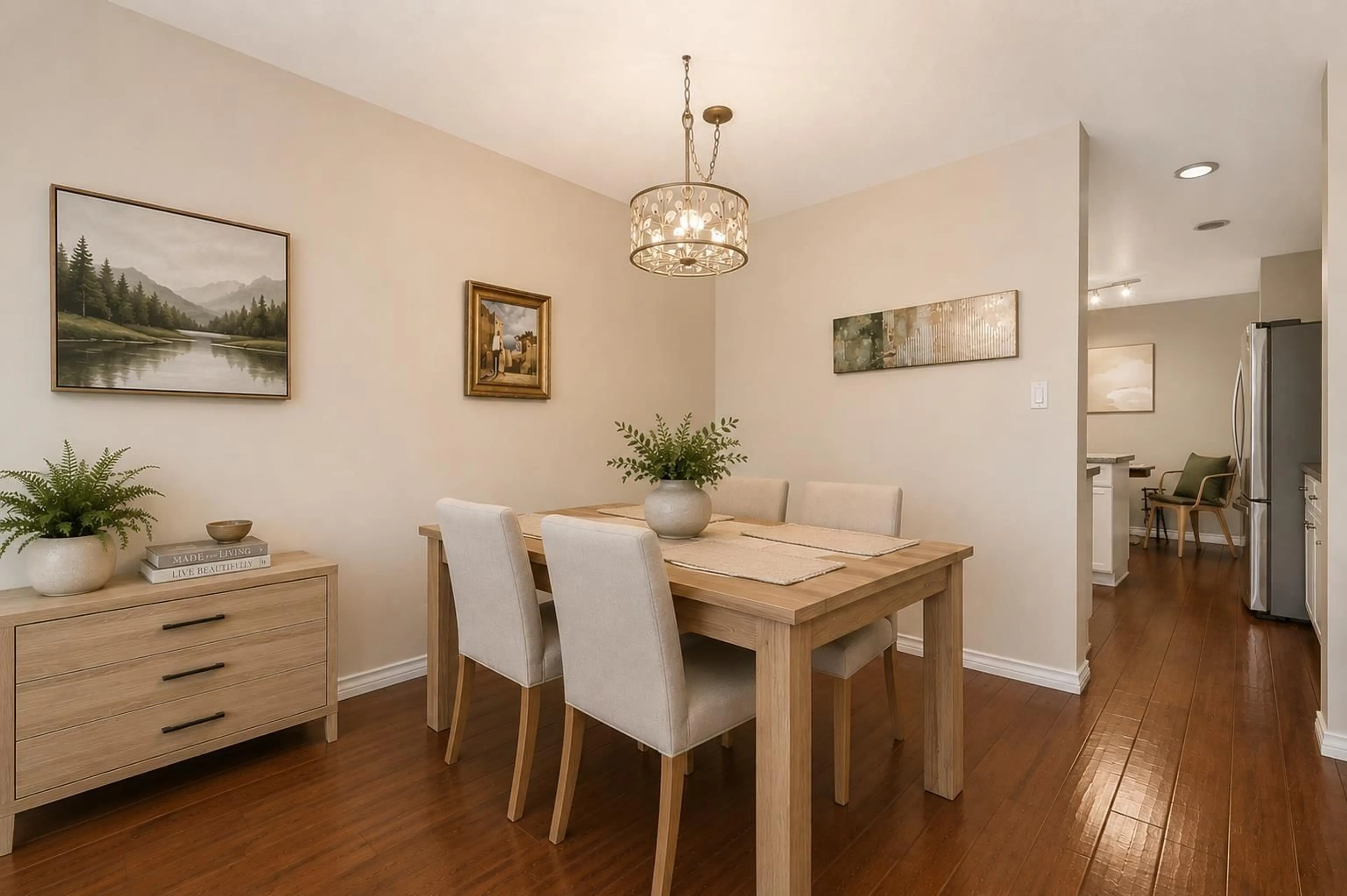 Dining room, wood/laminate floor for 204 - 1440 GEORGE STREET, White Rock British Columbia V4B4A3