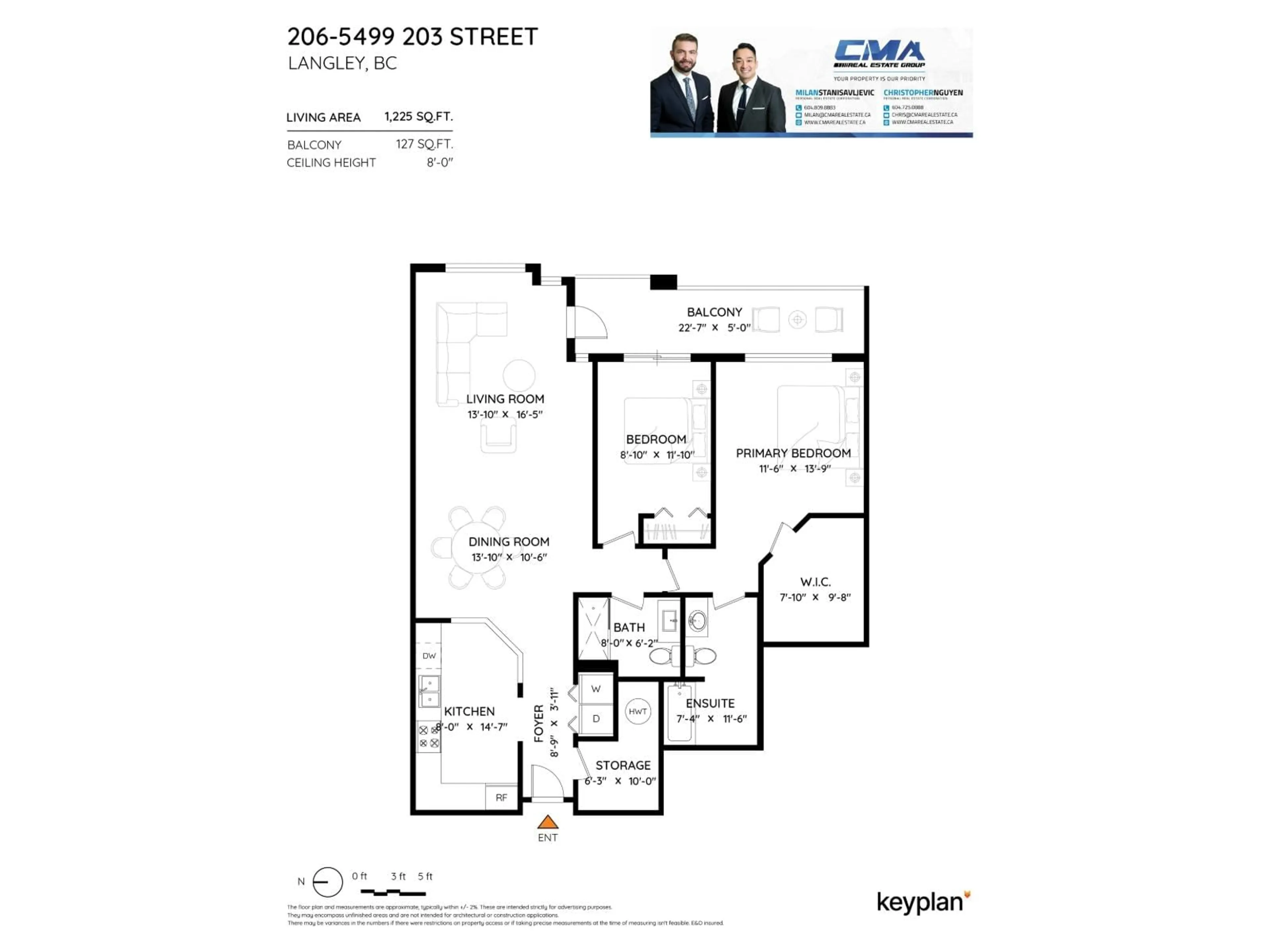 Floor plan for 206 - 5499 203 STREET, Langley British Columbia V3A1W1