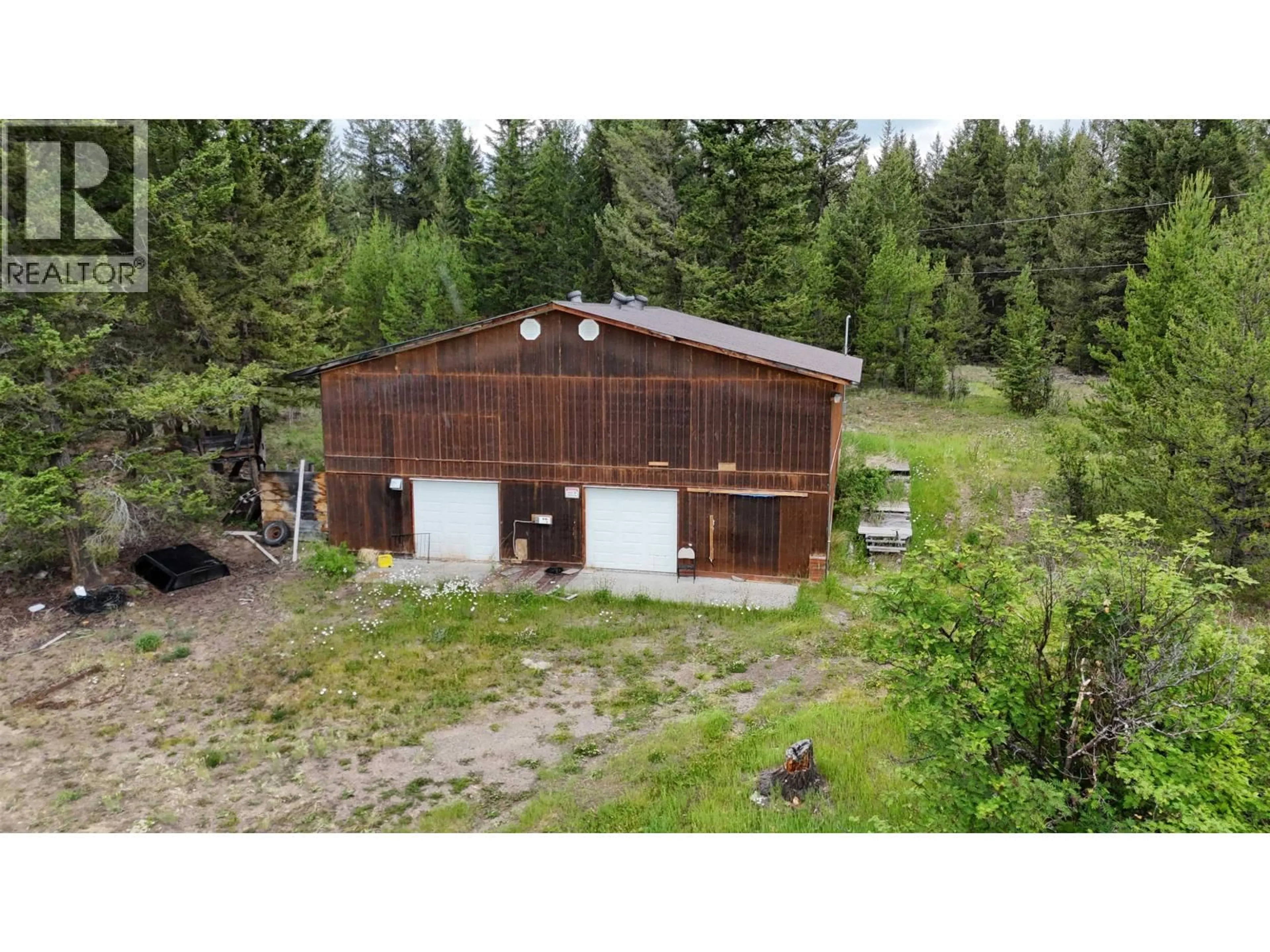 A pic from outside/outdoor area/front of a property/back of a property/a pic from drone, building for 5317 HELENA LAKE ROAD, 100 Mile House British Columbia V0K2E1