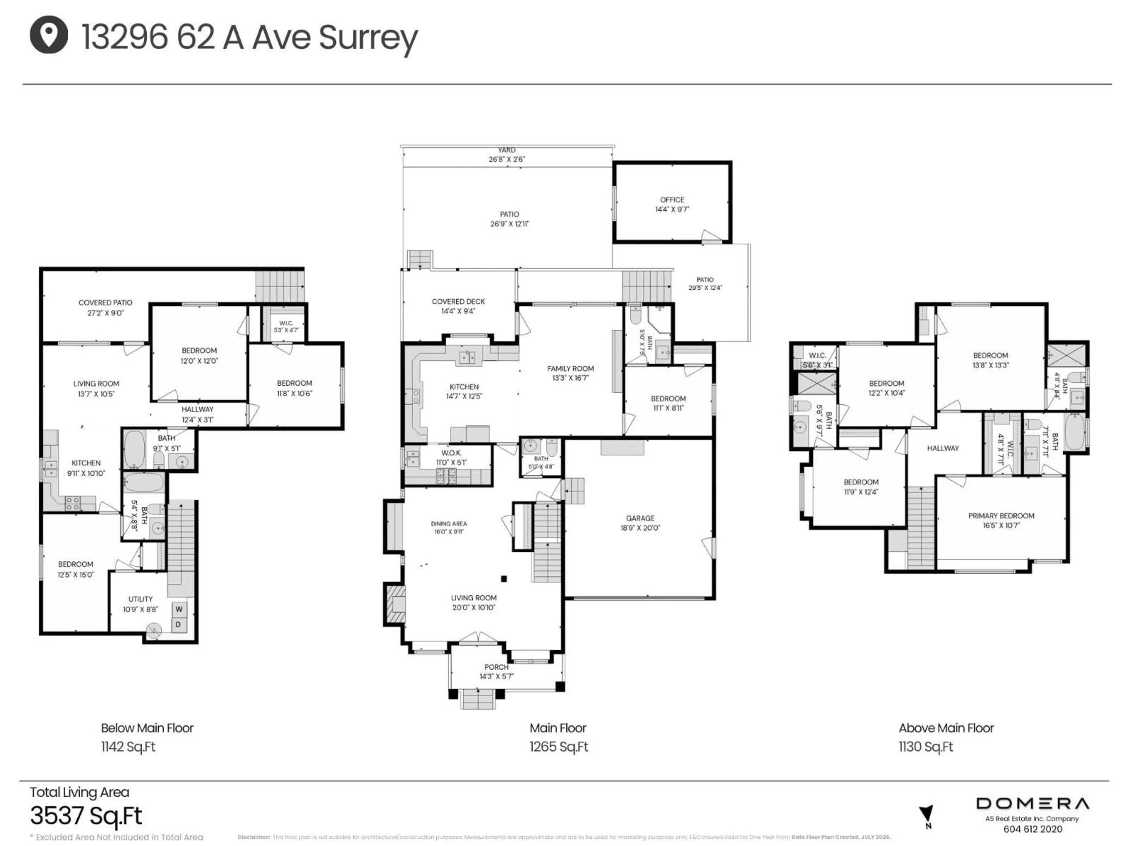 Floor plan for 13296 62A AVENUE, Surrey British Columbia V3X0A9
