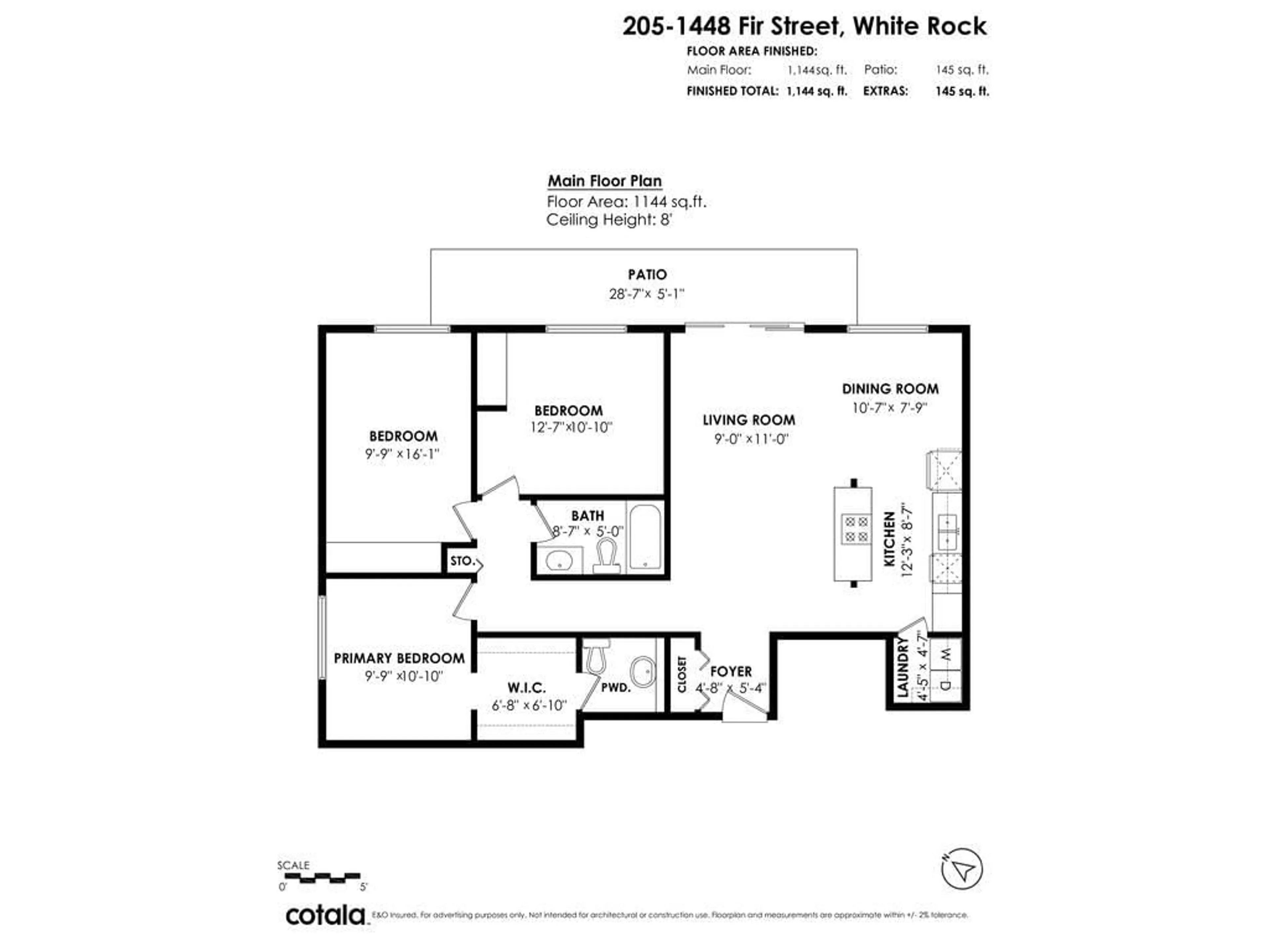 Floor plan for 205 - 1448 FIR STREET, White Rock British Columbia V4B4B4