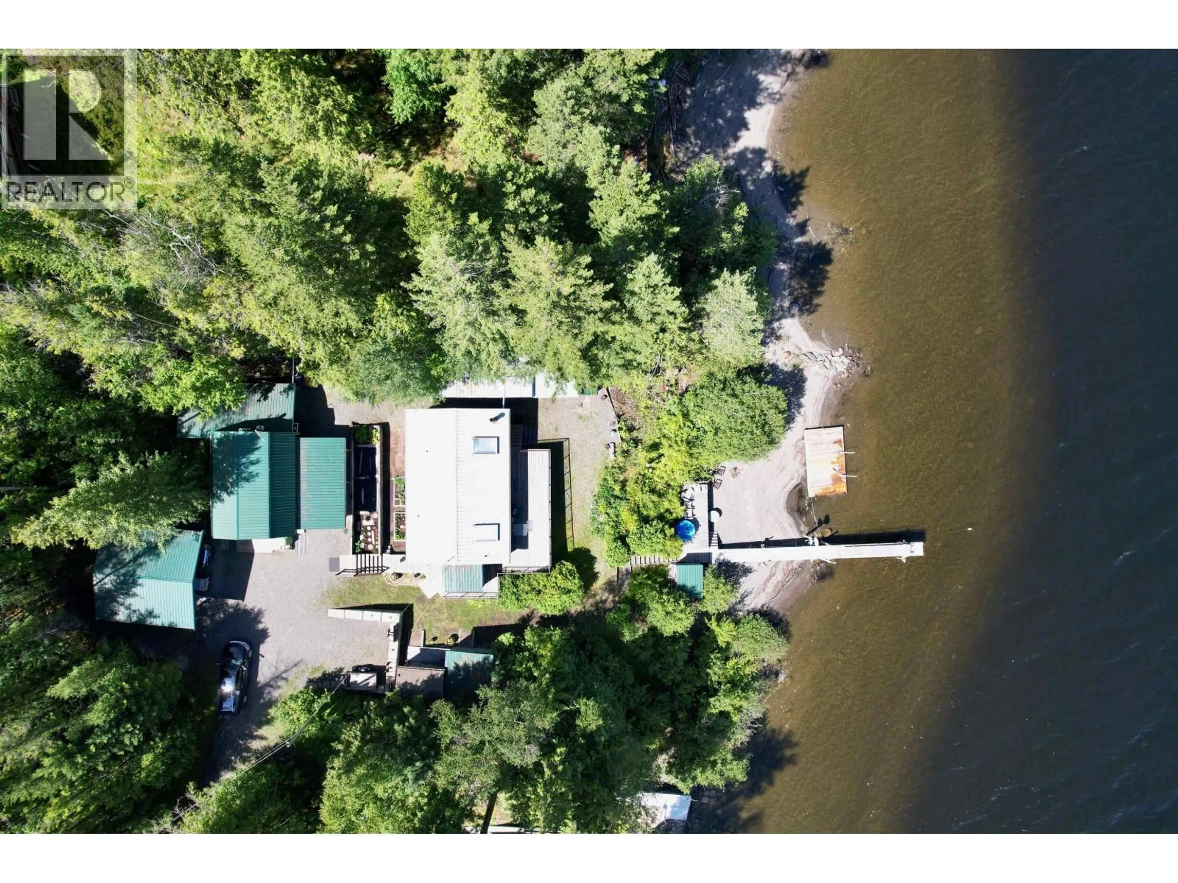 A pic from outside/outdoor area/front of a property/back of a property/a pic from drone, water/lake/river/ocean view for 9045 MAHOOD LAKE ROAD, Canim Lake British Columbia V0K1J0