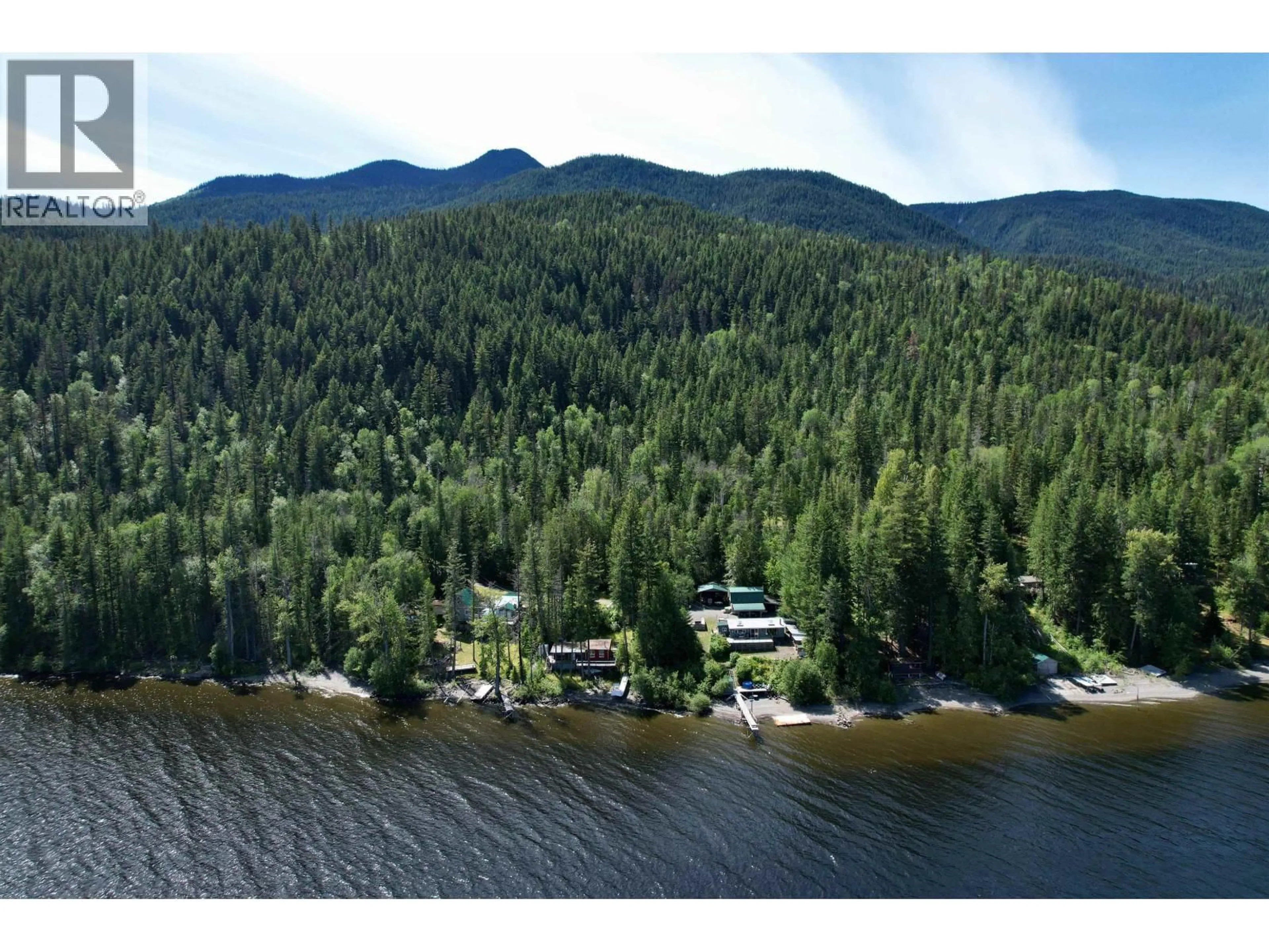 A pic from outside/outdoor area/front of a property/back of a property/a pic from drone, water/lake/river/ocean view for 9045 MAHOOD LAKE ROAD, Canim Lake British Columbia V0K1J0