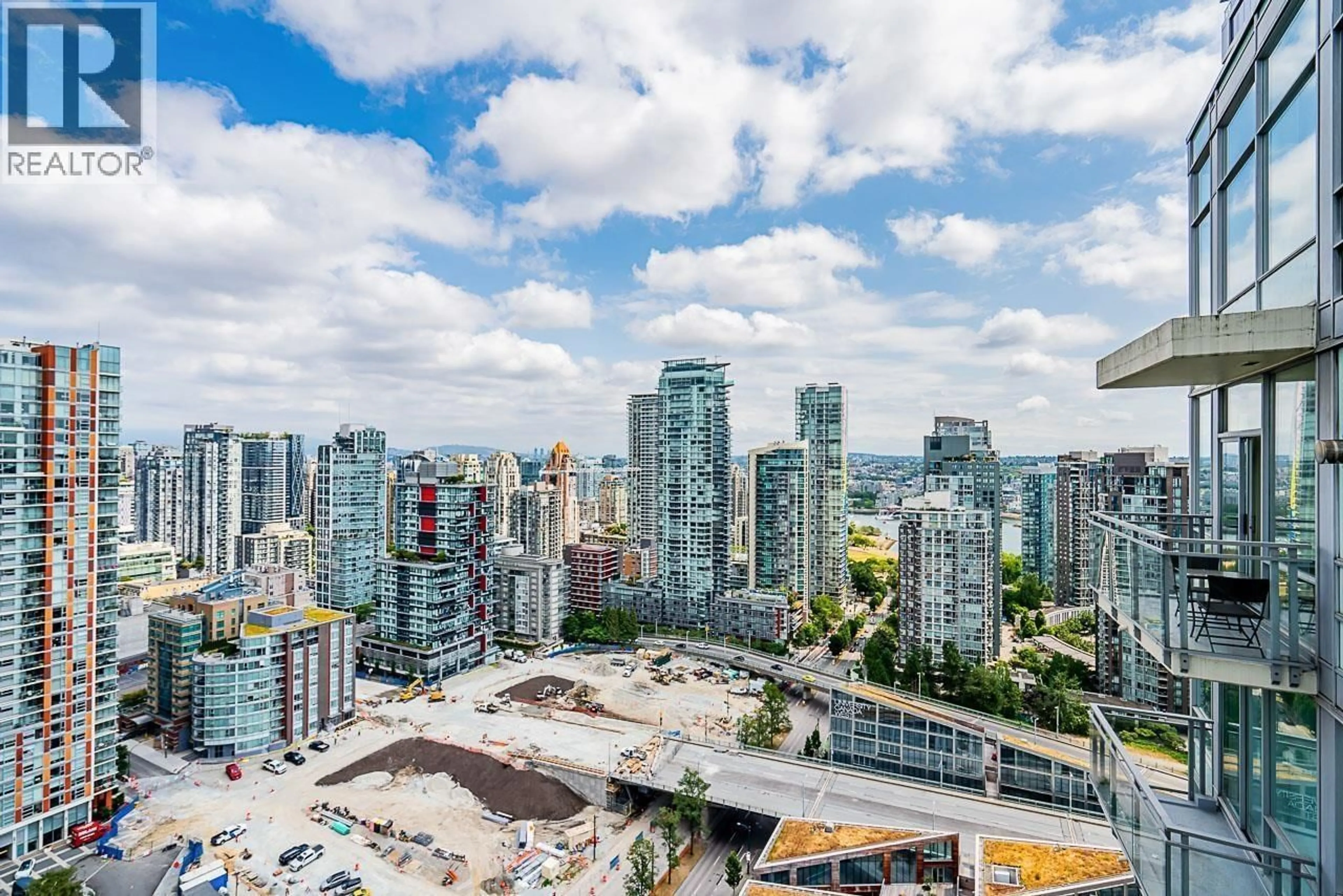 A pic from outside/outdoor area/front of a property/back of a property/a pic from drone, city buildings view from balcony for 2901 - 1455 HOWE STREET, Vancouver British Columbia V6Z1C2