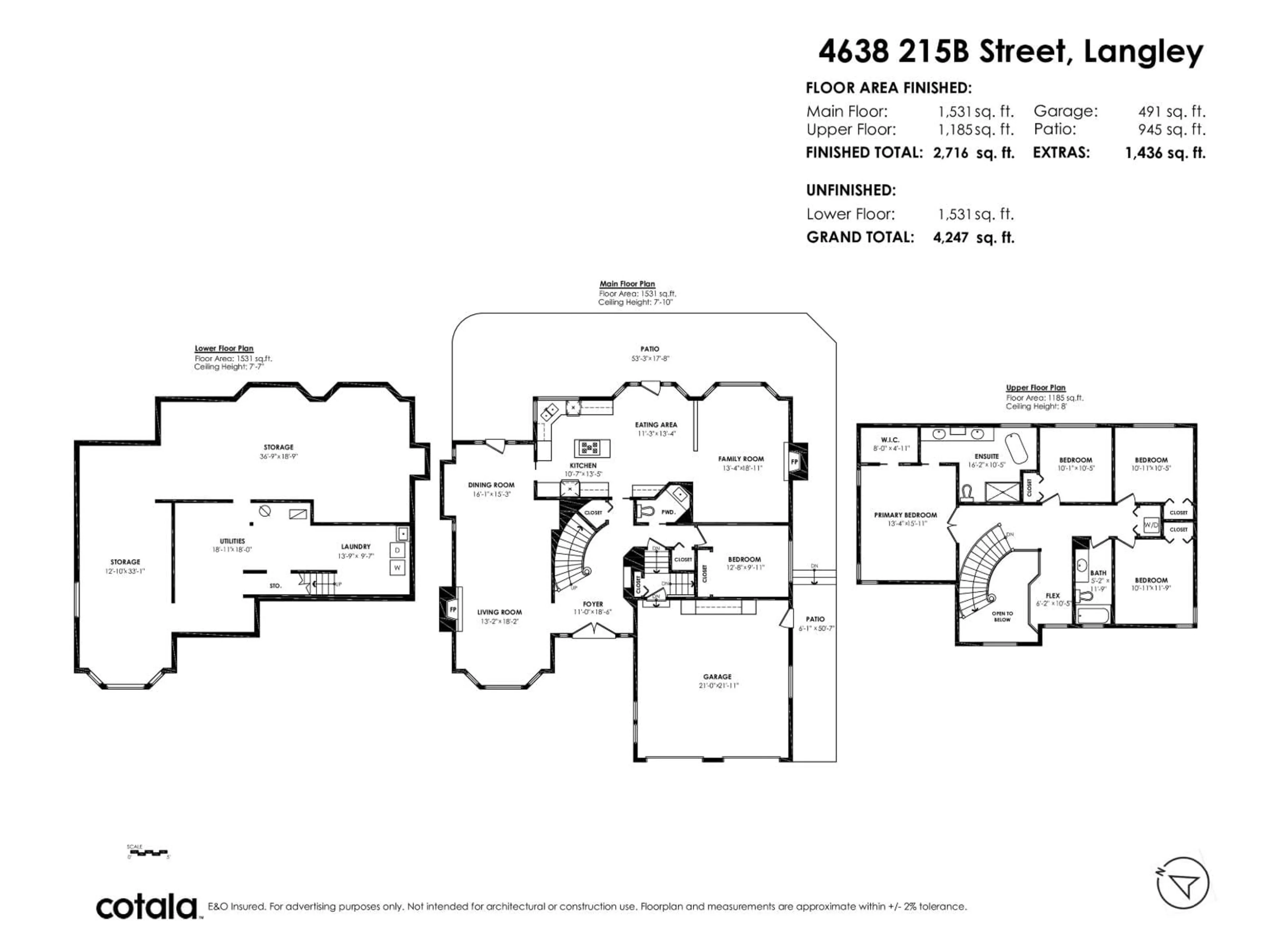 Floor plan for 4638 215B STREET, Langley British Columbia V3A8G7
