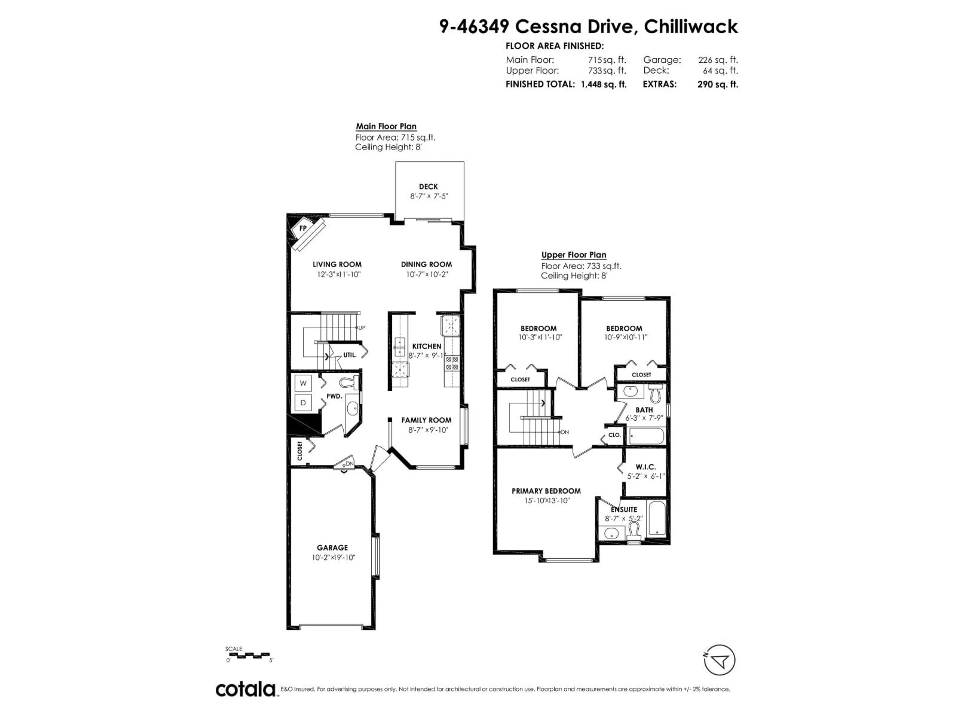 Floor plan for 9 - 46349 CESSNA DRIVE, Chilliwack British Columbia V2P1A7