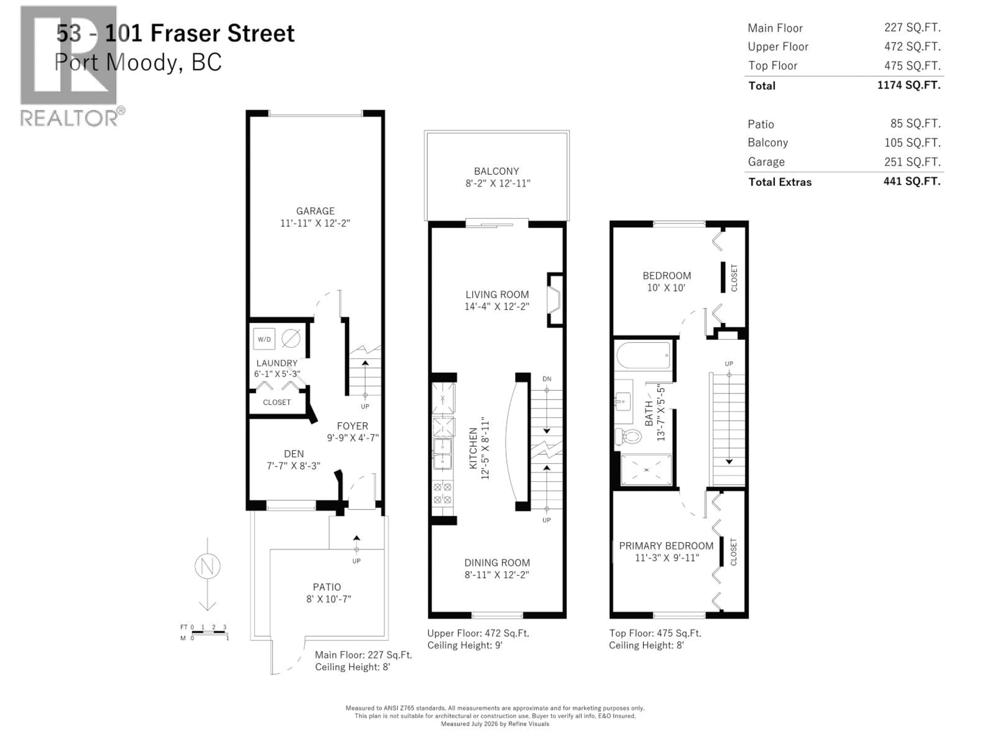 Floor plan for 53 - 101 FRASER STREET, Port Moody British Columbia V3H0C6