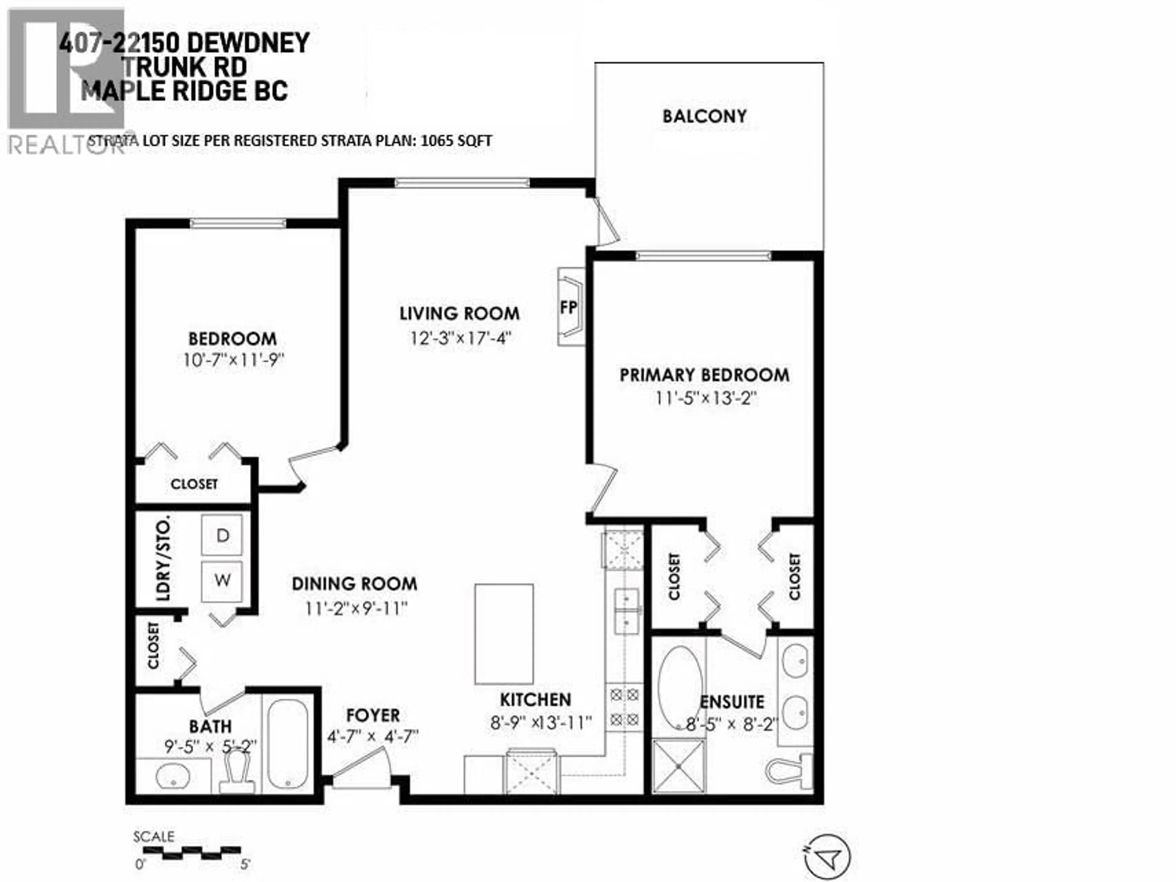 Floor plan for 407 - 22150 DEWDNEY TRUNK ROAD, Maple Ridge British Columbia V2X3H6