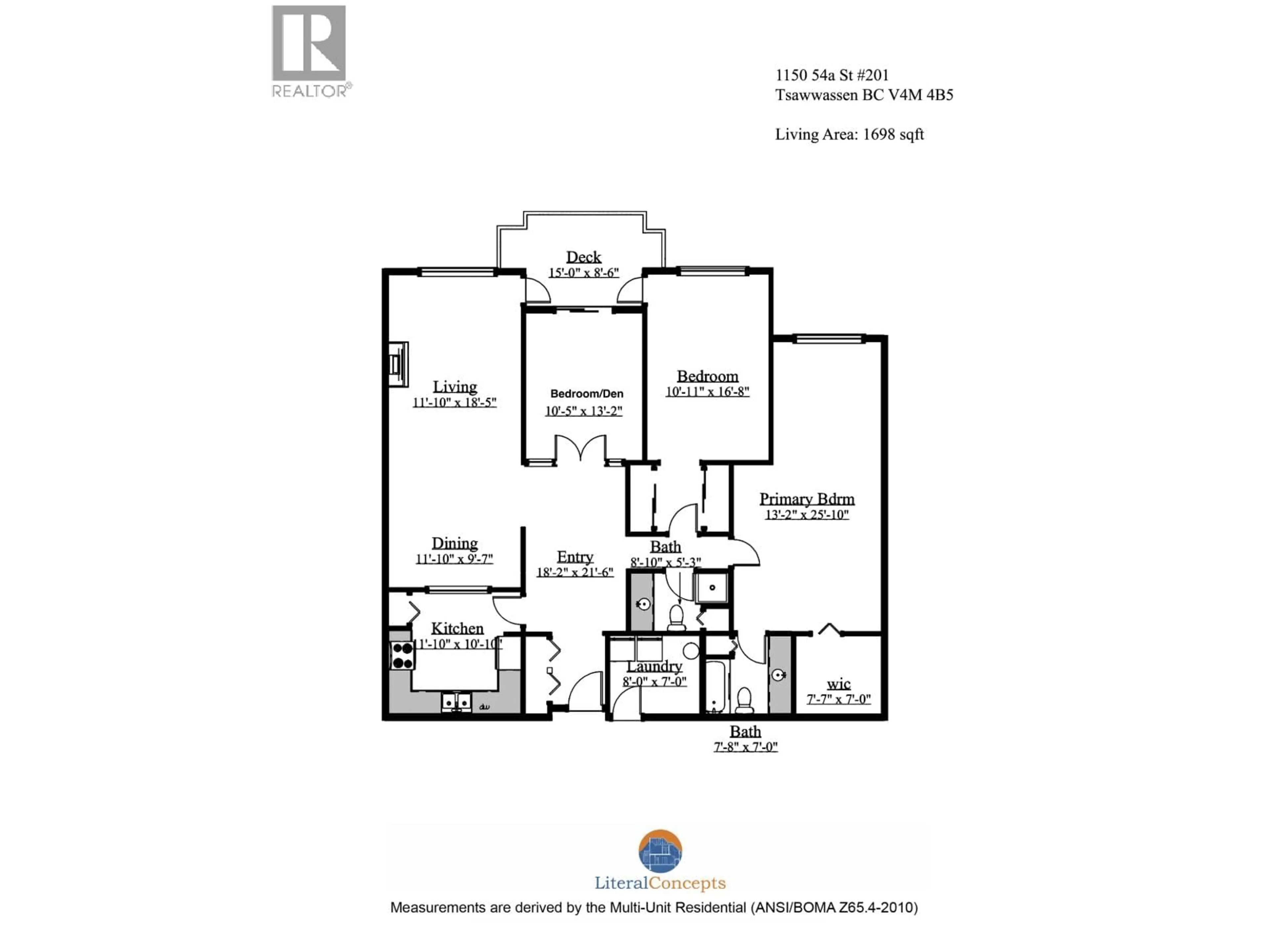 Floor plan for 201 - 1150 54A STREET, Delta British Columbia V4M4B5