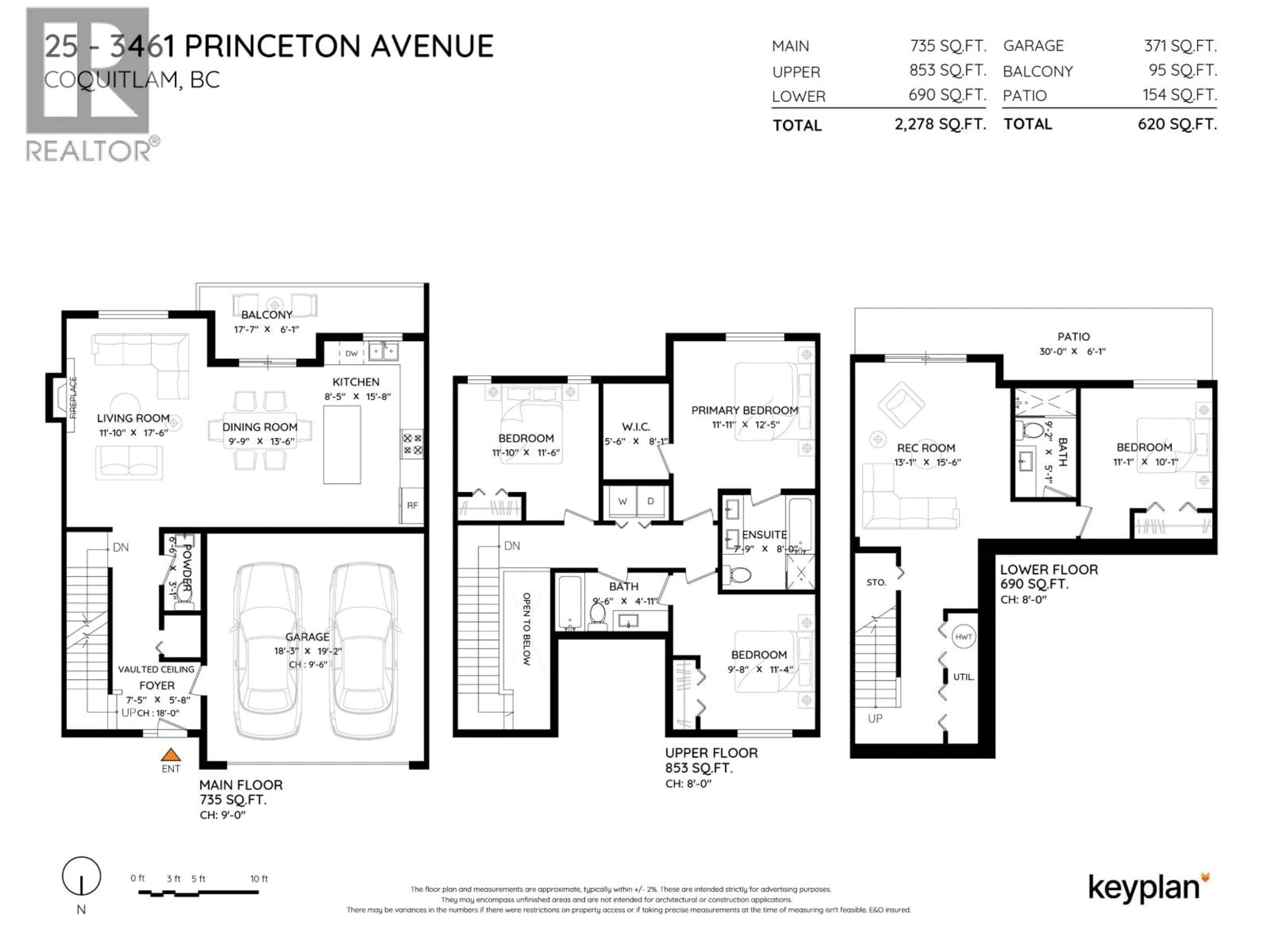 Floor plan for 25 - 3461 PRINCETON AVENUE, Coquitlam British Columbia V3E0M2
