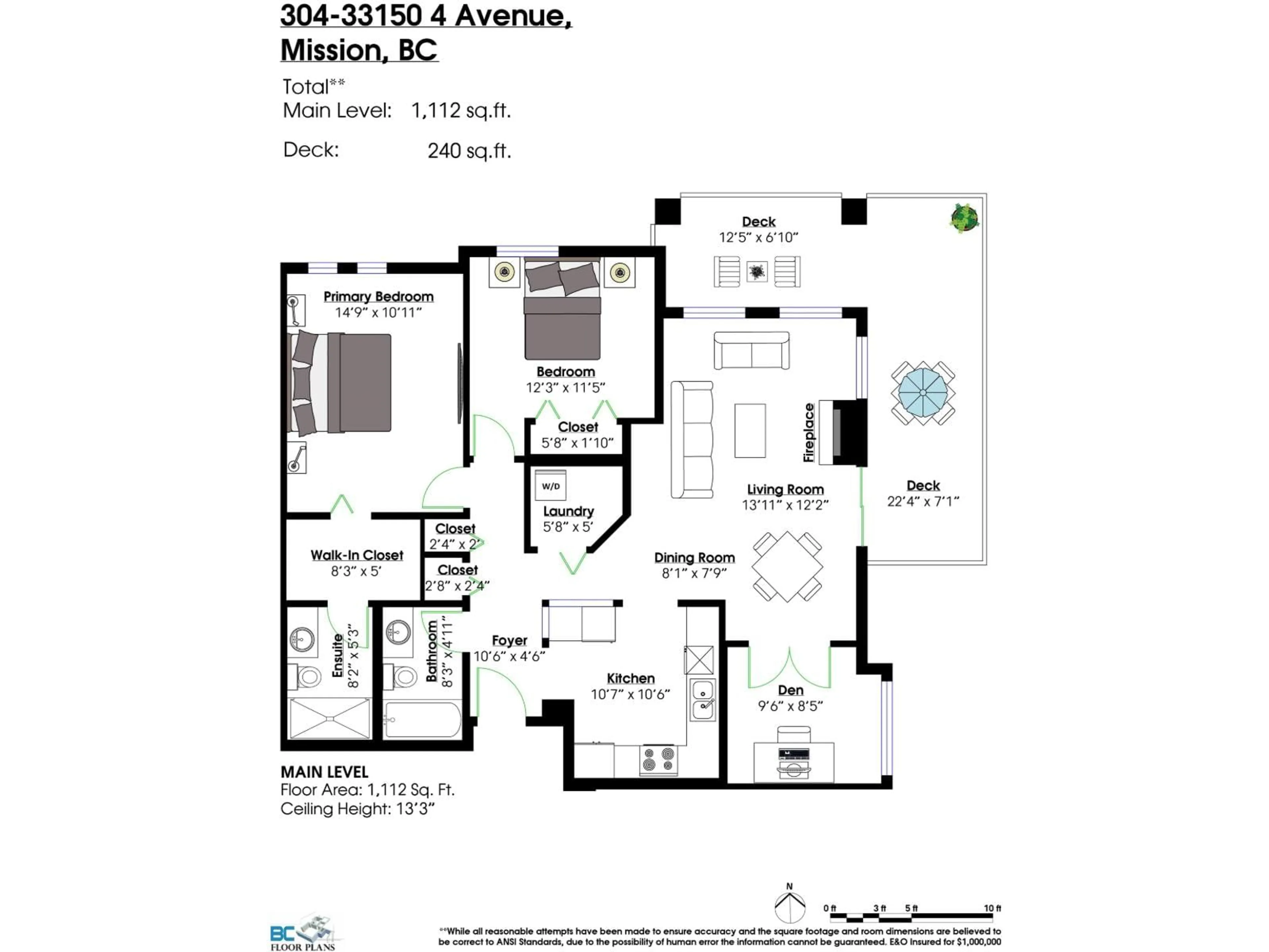 Floor plan for 304 - 33150 4 AVENUE, Mission British Columbia V2V7A3