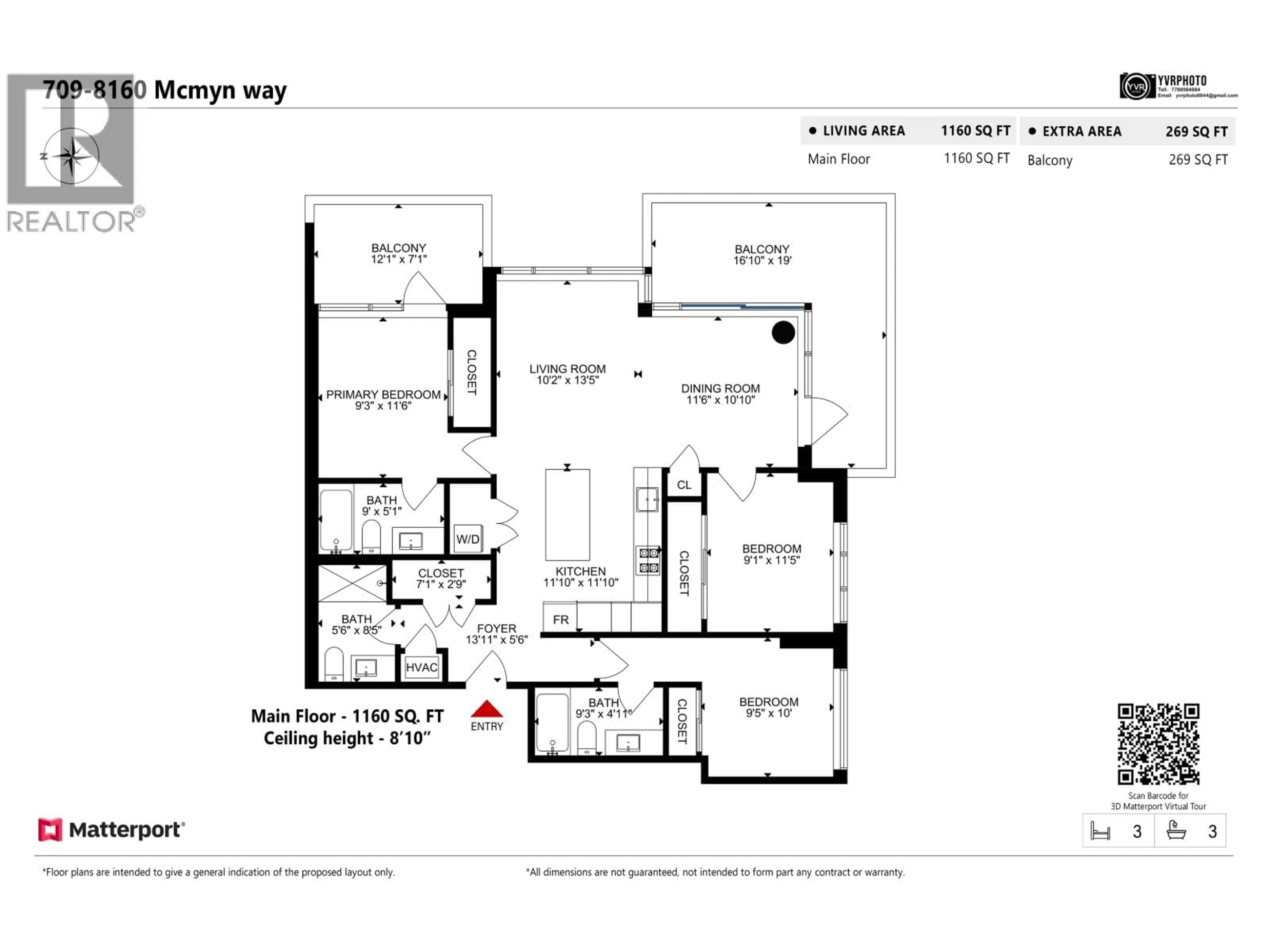 Floor plan for 709 - 8160 MCMYN WAY, Richmond British Columbia V6X0V2