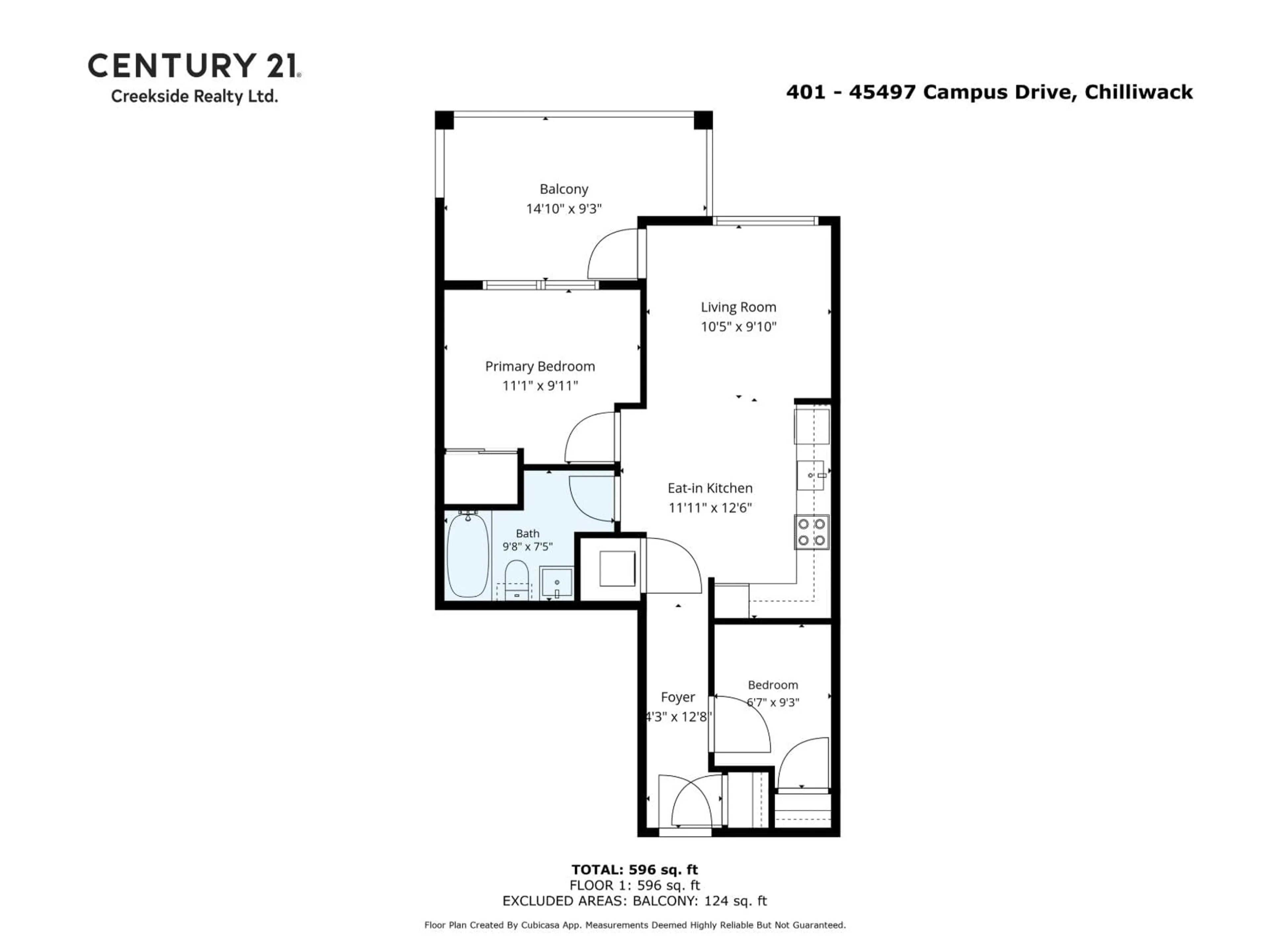 Floor plan for 401 - 45497 CAMPUS DRIVE, Chilliwack British Columbia V2R6L8