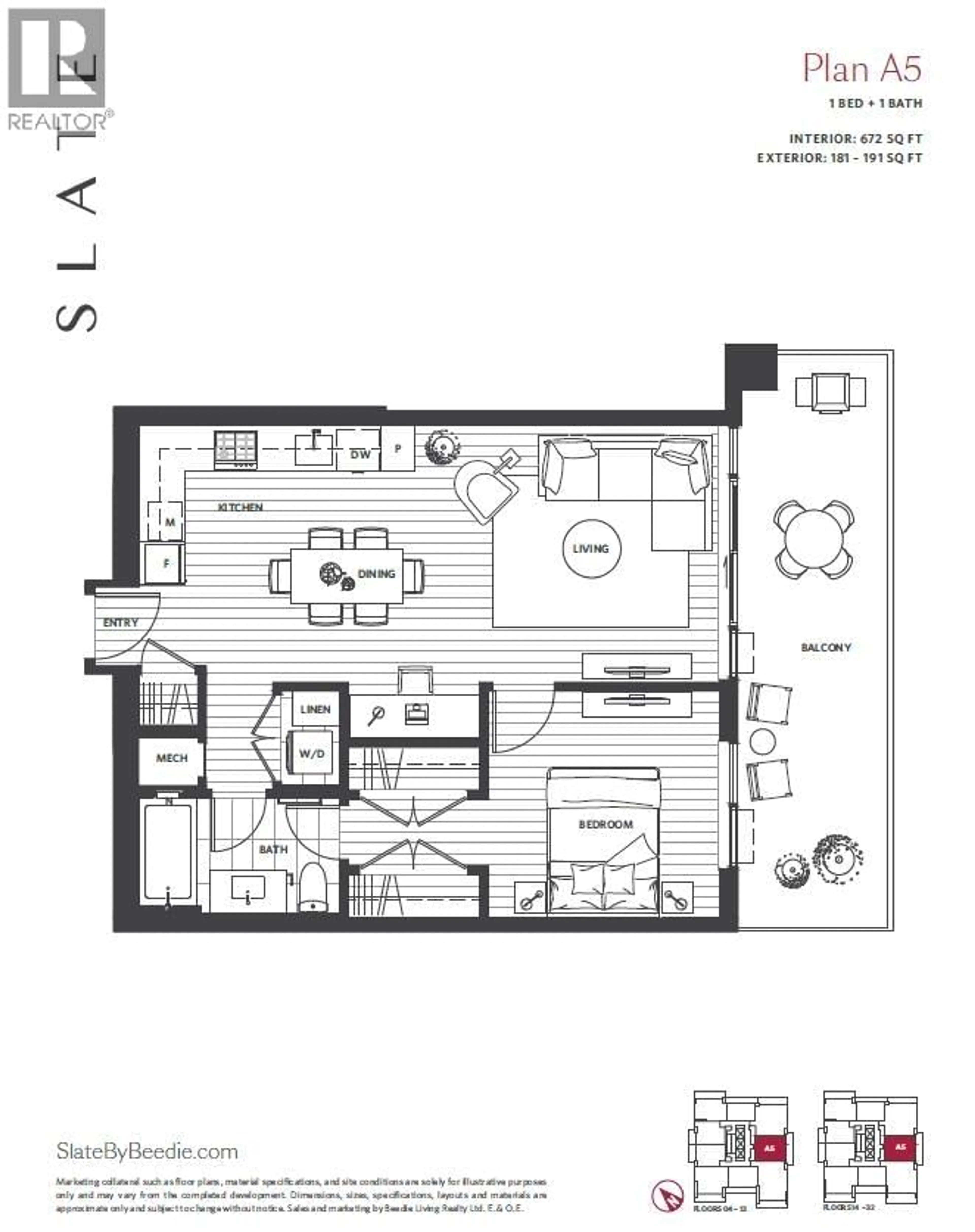 Floor plan for 1605 - 2135 SPRINGER AVENUE, Burnaby British Columbia V5B0C1