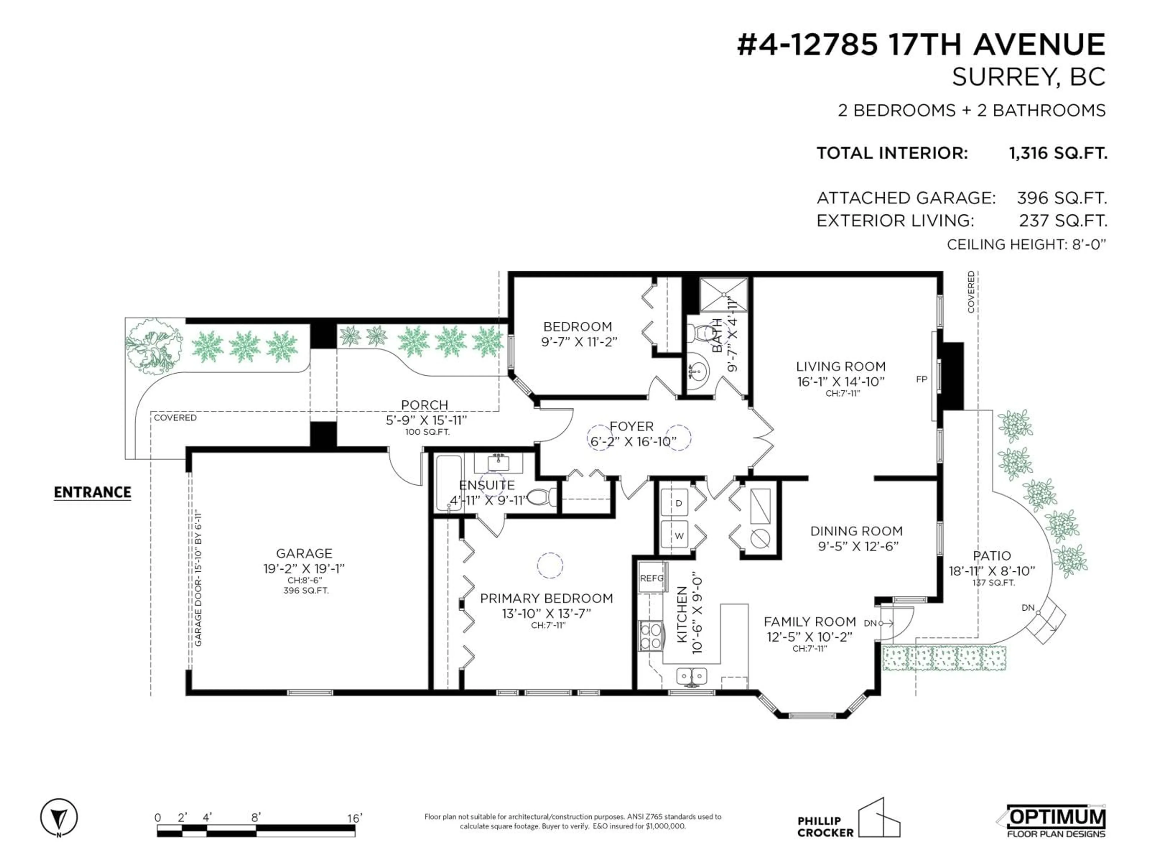 Floor plan for 4 - 12975 17 AVENUE, Surrey British Columbia V4A8T3