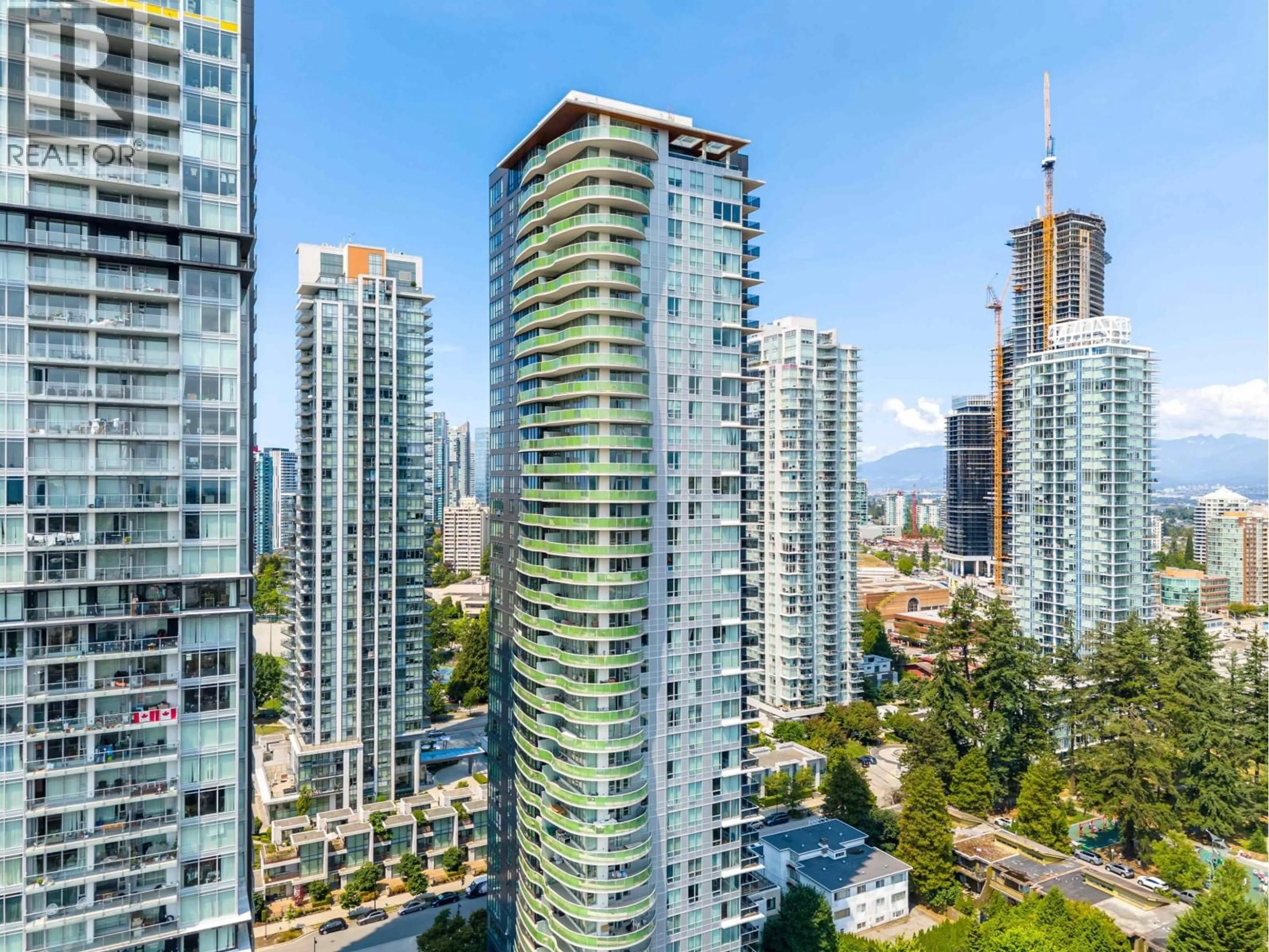 A pic from outside/outdoor area/front of a property/back of a property/a pic from drone, city buildings view from balcony for 2301 - 6638 DUNBLANE AVENUE, Burnaby British Columbia V5H0G8