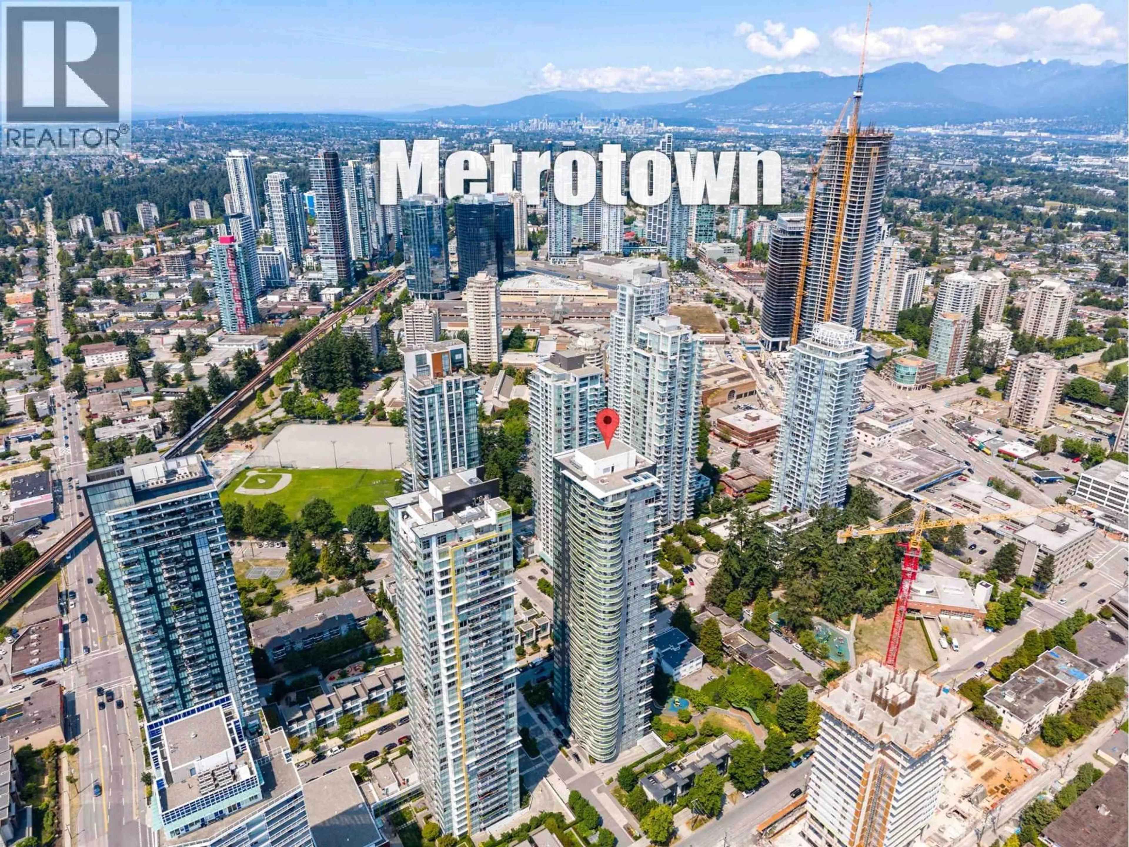 A pic from outside/outdoor area/front of a property/back of a property/a pic from drone, city buildings view from balcony for 2301 - 6638 DUNBLANE AVENUE, Burnaby British Columbia V5H0G8