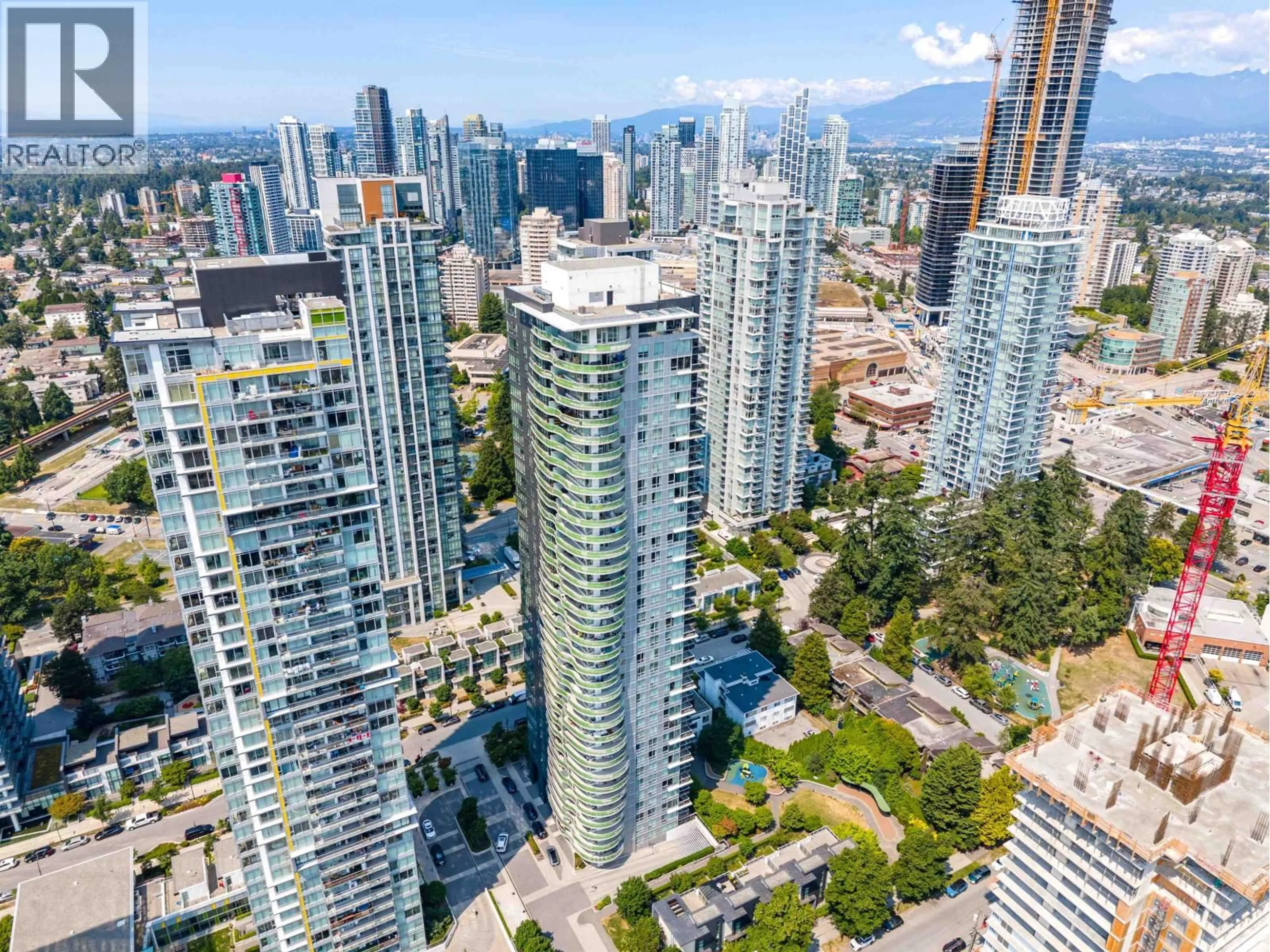 A pic from outside/outdoor area/front of a property/back of a property/a pic from drone, city buildings view from balcony for 2301 - 6638 DUNBLANE AVENUE, Burnaby British Columbia V5H0G8