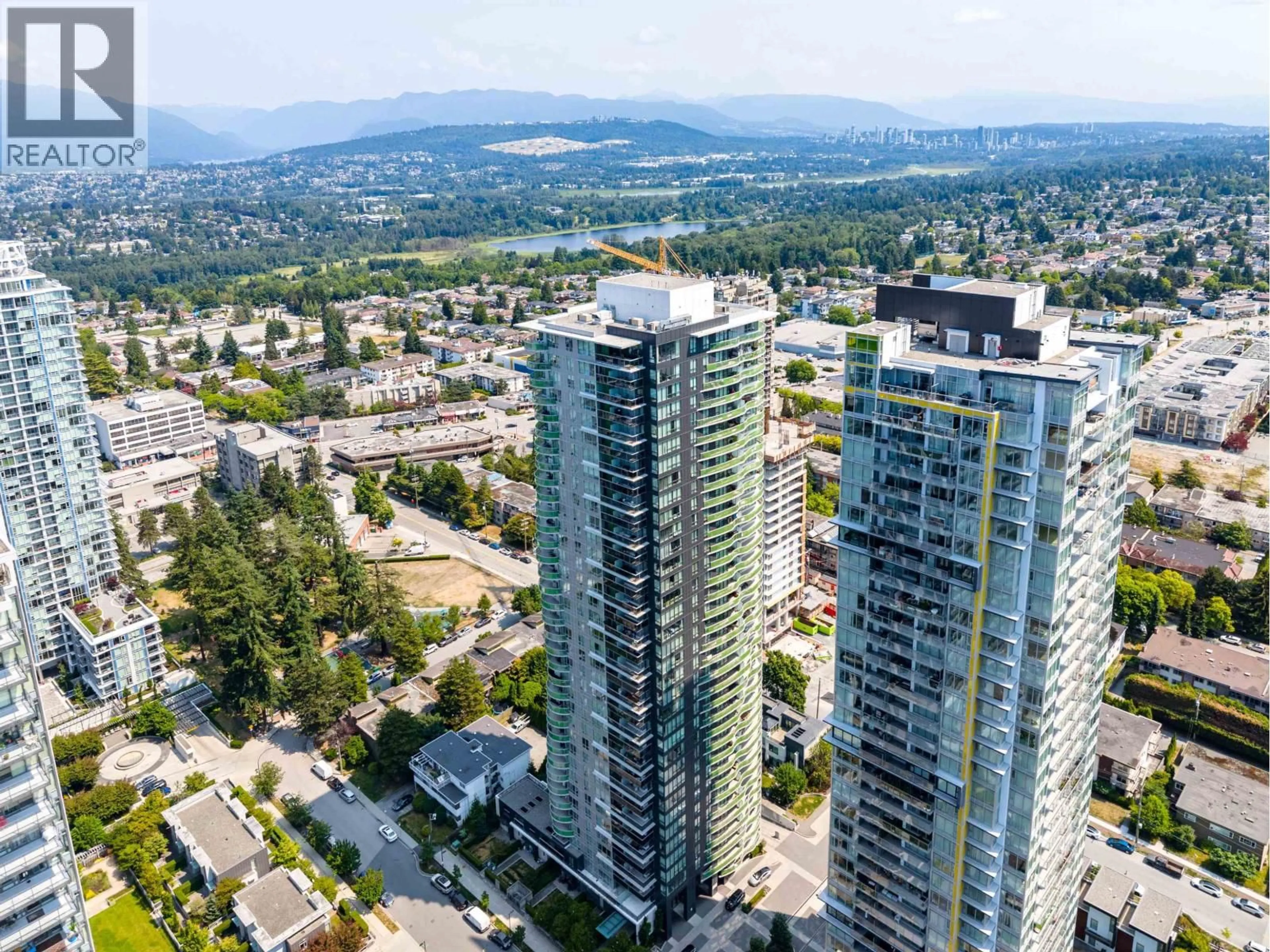 A pic from outside/outdoor area/front of a property/back of a property/a pic from drone, city buildings view from balcony for 2301 - 6638 DUNBLANE AVENUE, Burnaby British Columbia V5H0G8
