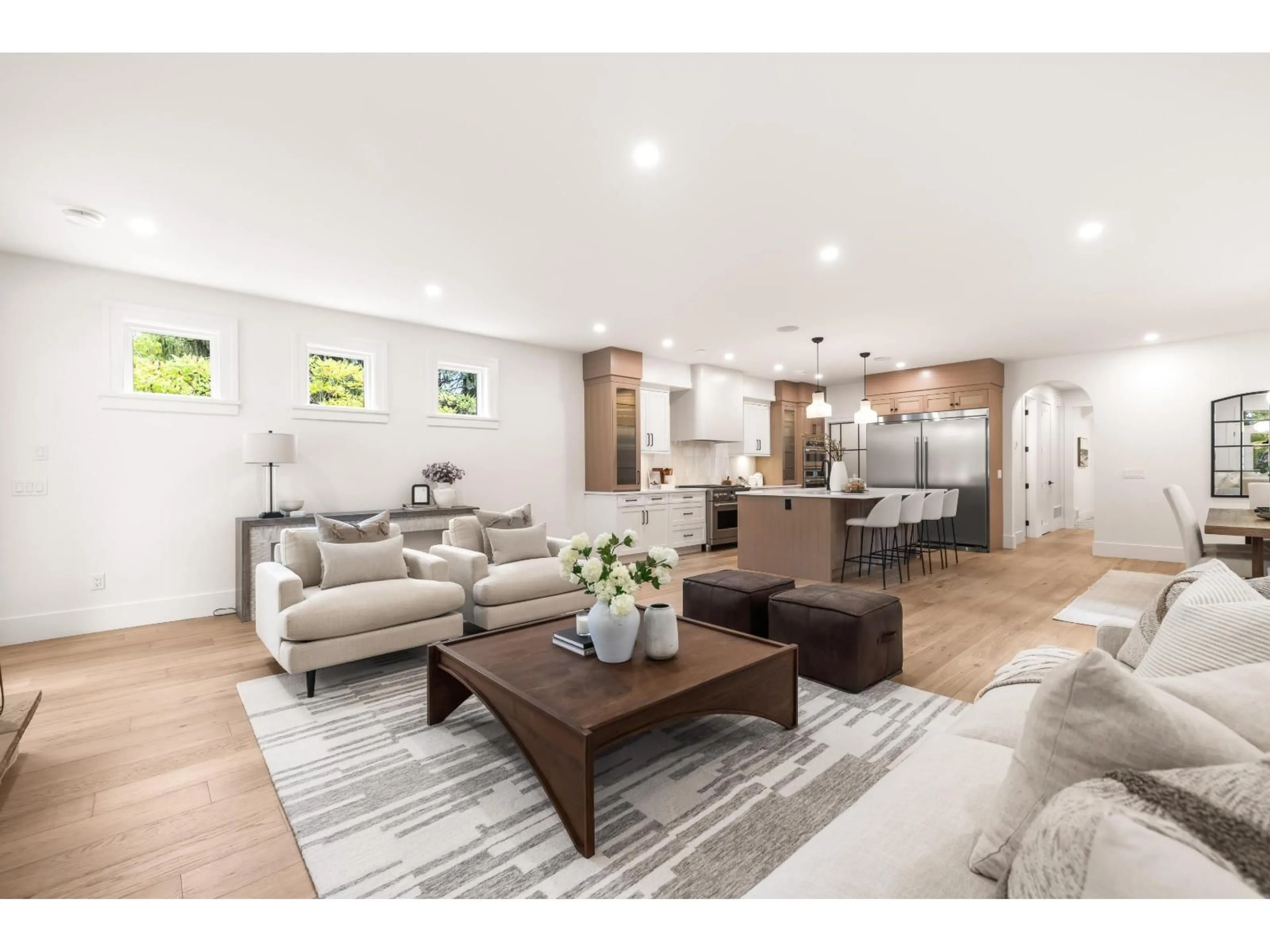 Living room with furniture, wood/laminate floor for 4347 232 STREET, Langley British Columbia V2Z2H7