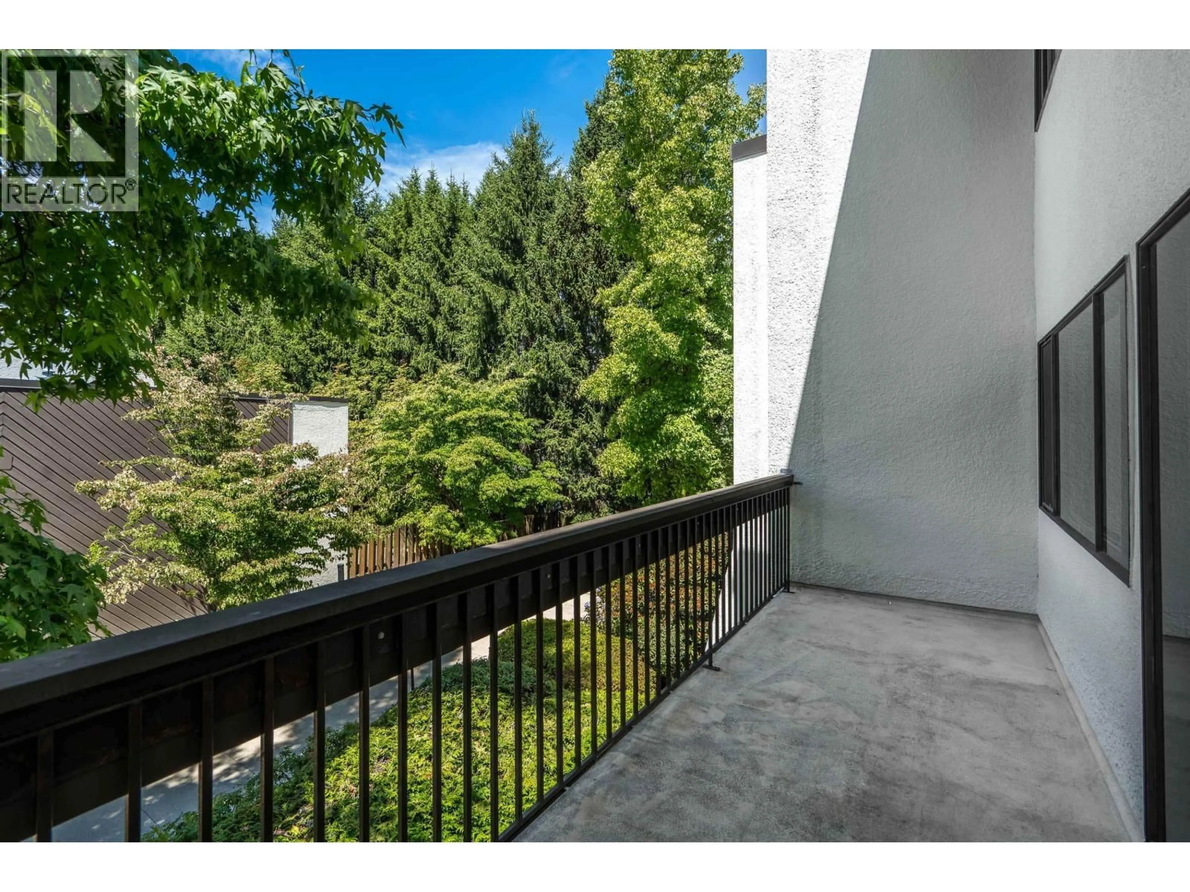 Balcony in the apartment, forest/trees view for 8 - 7371 MONTECITO DRIVE, Burnaby British Columbia V5A1R4