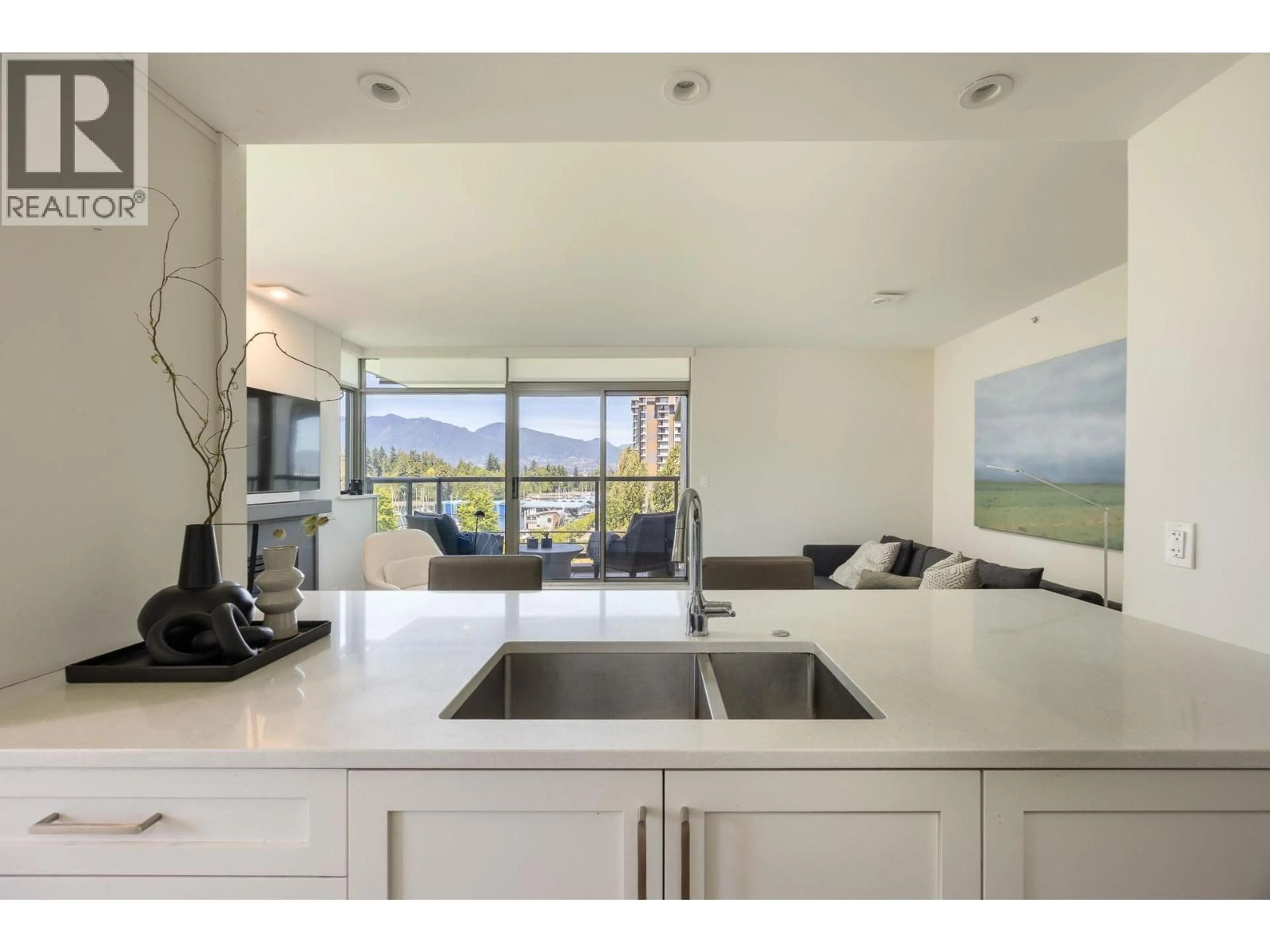 Open concept kitchen, ceramic/tile floor for 603 - 1680 BAYSHORE DRIVE, Vancouver British Columbia V6G3H6
