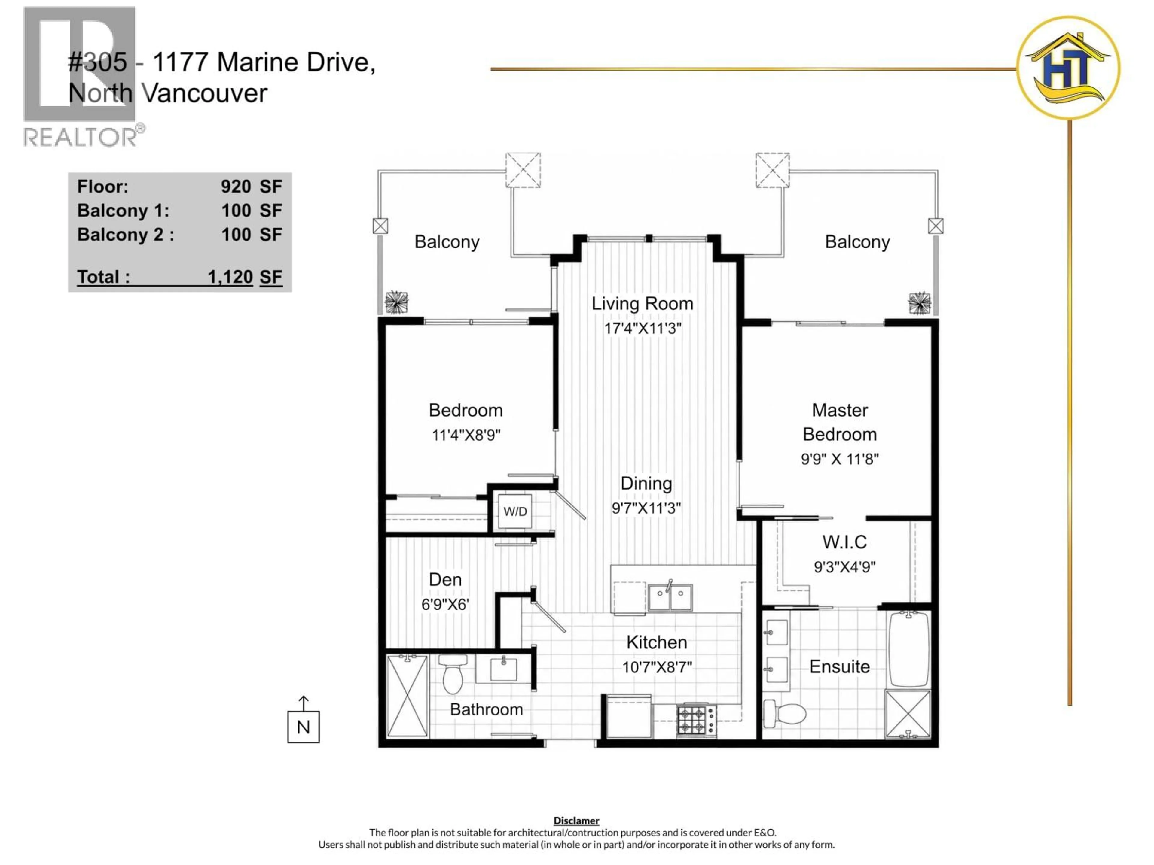 Floor plan for 305 - 1177 MARINE DRIVE, North Vancouver British Columbia V7P1T1