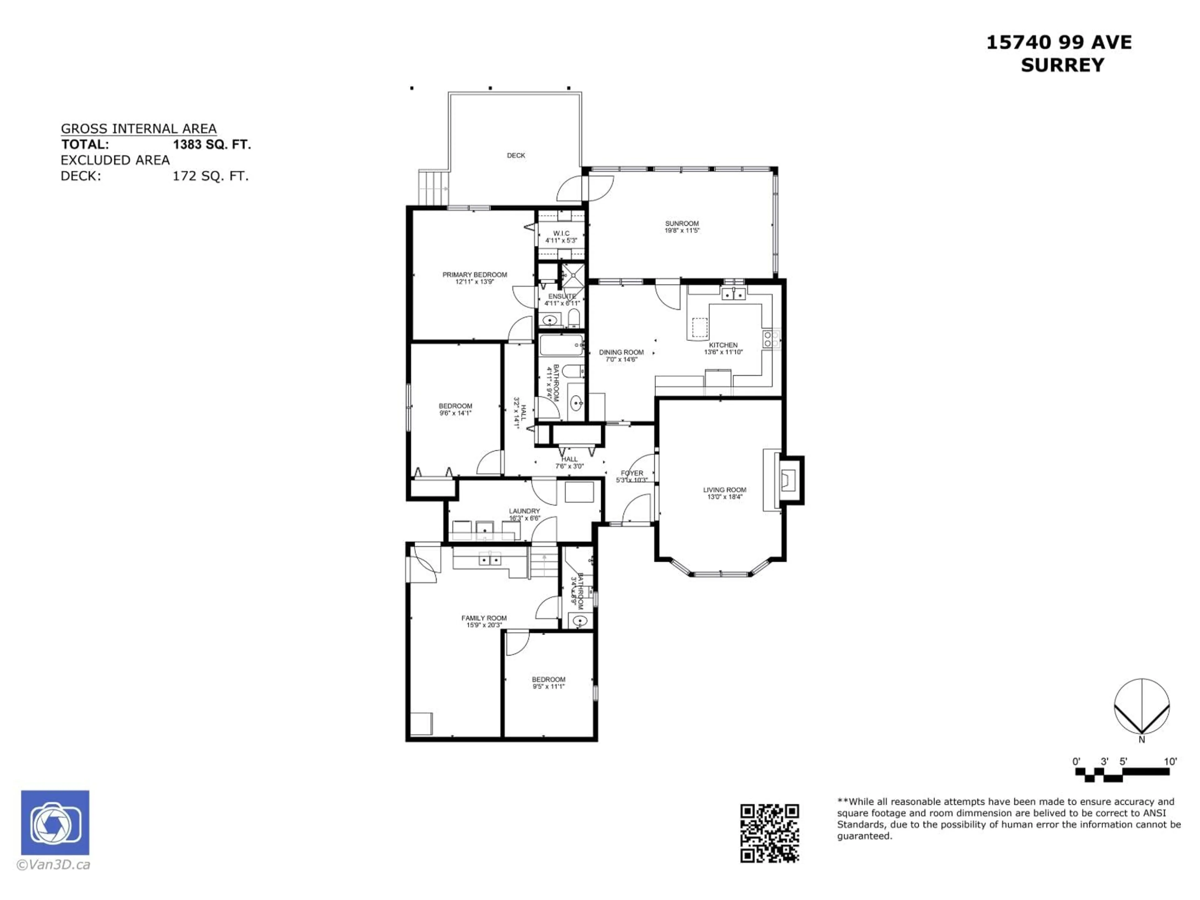 Floor plan for 15740 99 AVENUE, Surrey British Columbia V4N2A2