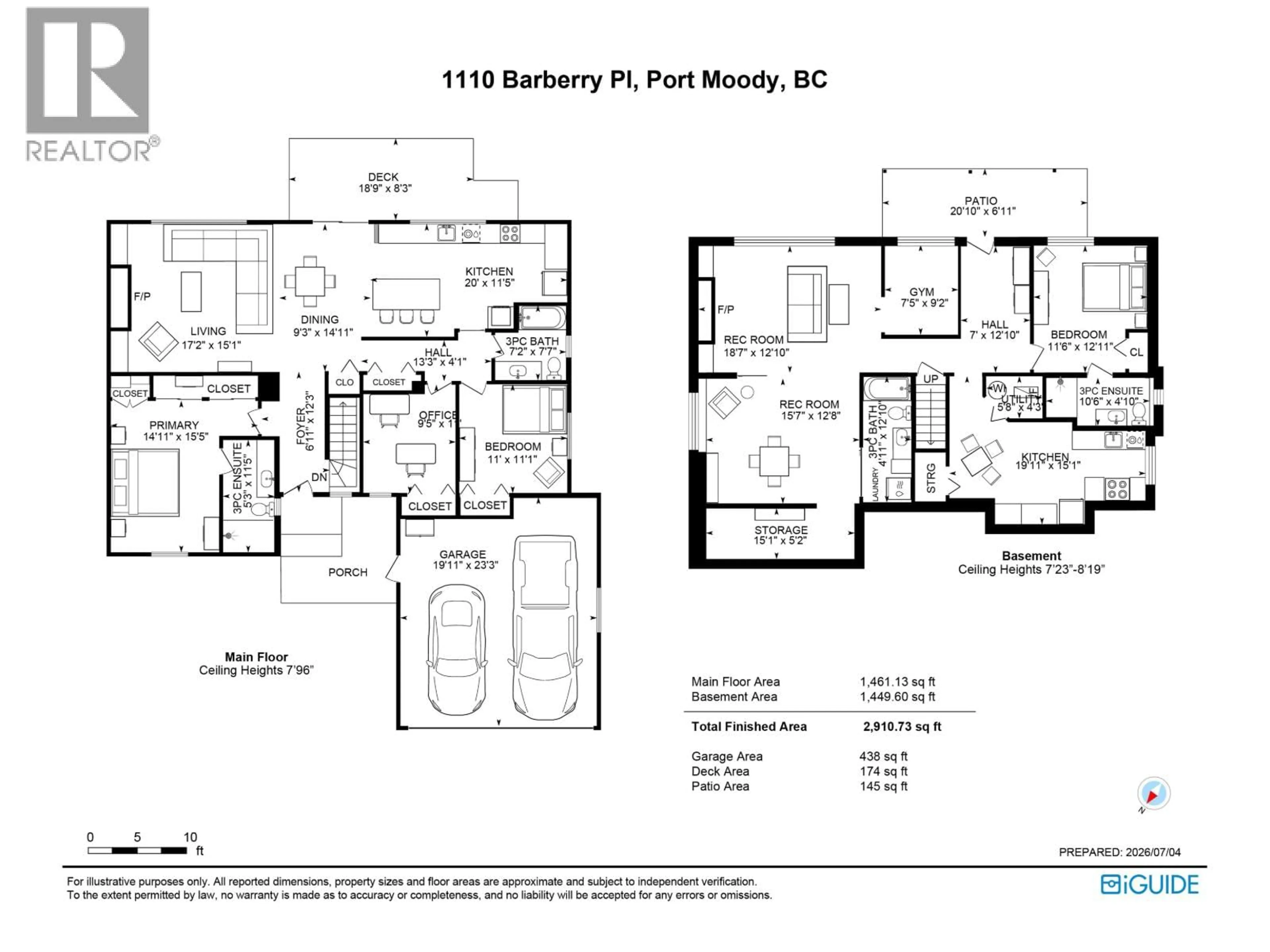 Floor plan for 1110 BARBERRY PLACE, Port Moody British Columbia V3H3Y6