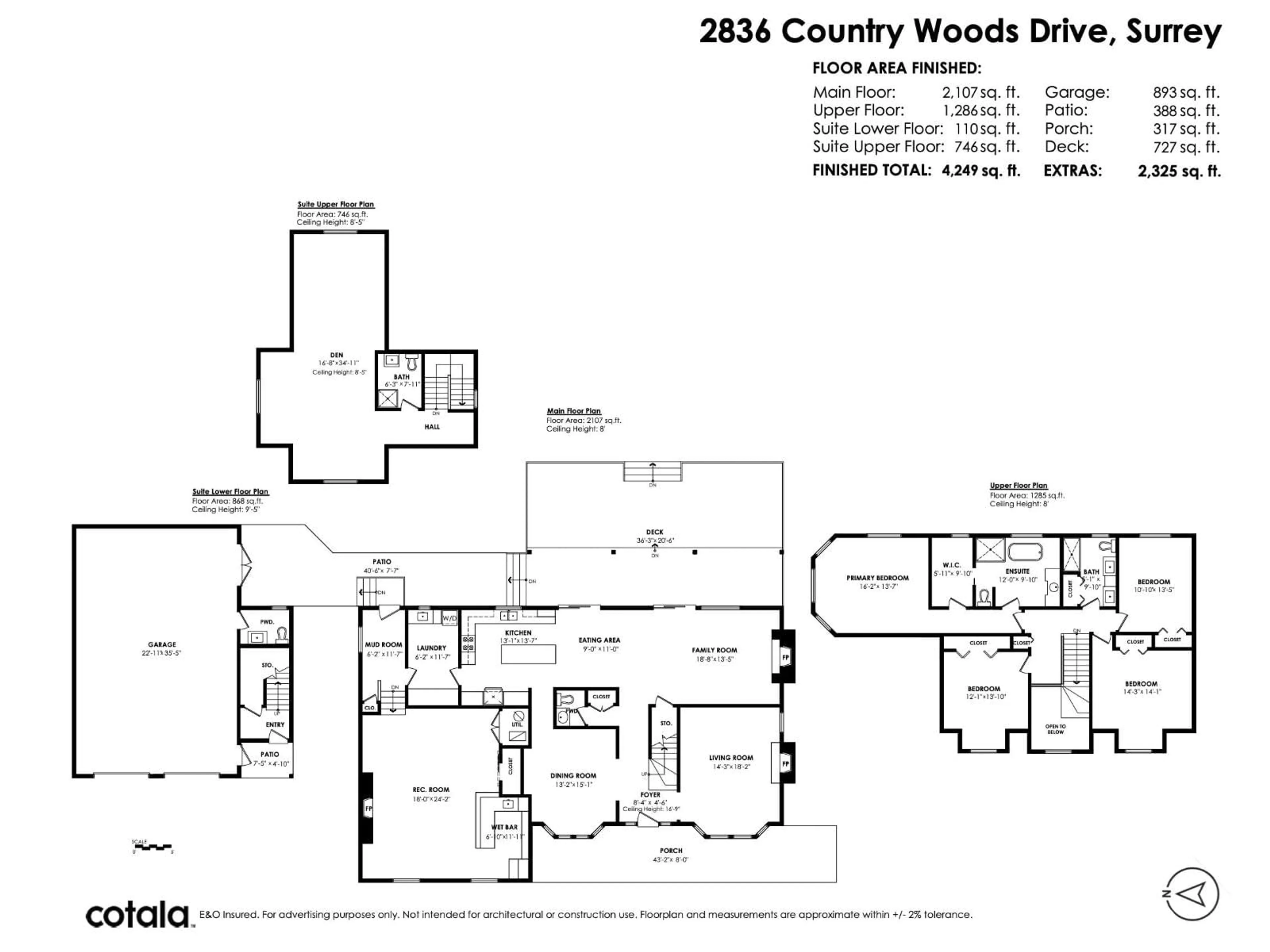 Floor plan for 2836 COUNTRY WOODS DRIVE, Surrey British Columbia V3Z0E8