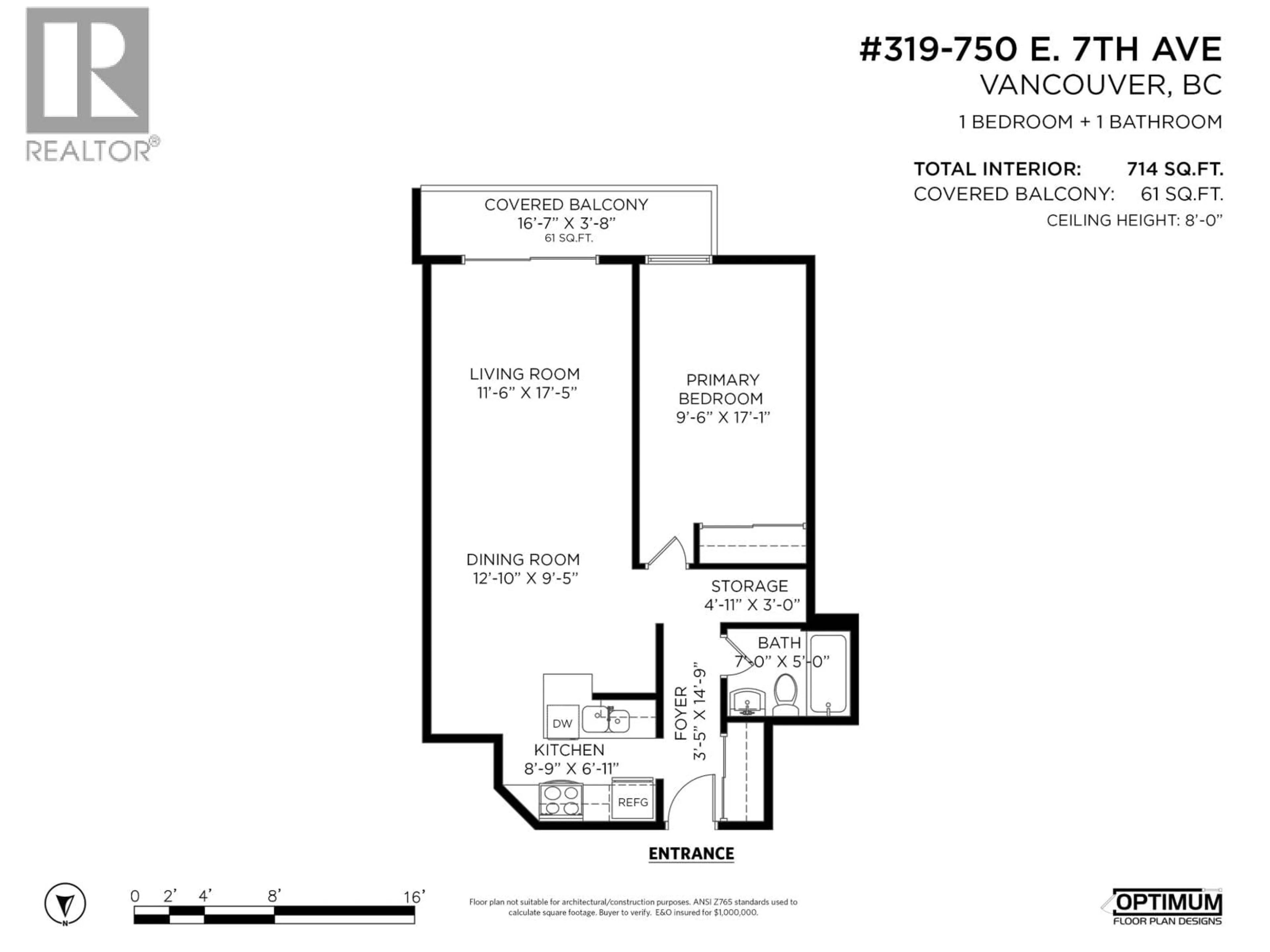 Floor plan for 319 - 750 7TH AVENUE, Vancouver British Columbia V5T4H5