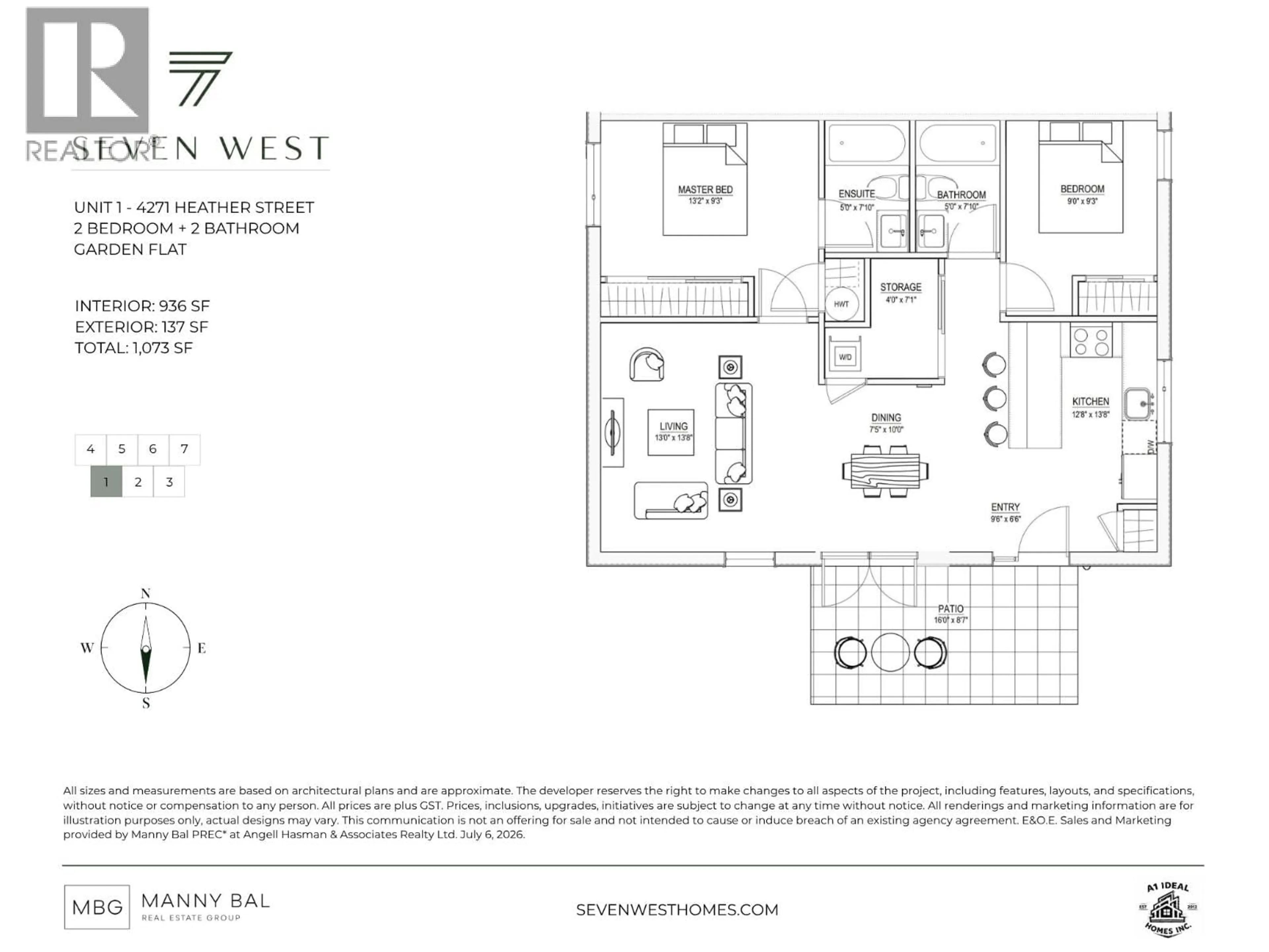 Floor plan for 1 - 4271 HEATHER STREET, Vancouver British Columbia V5Z2G5
