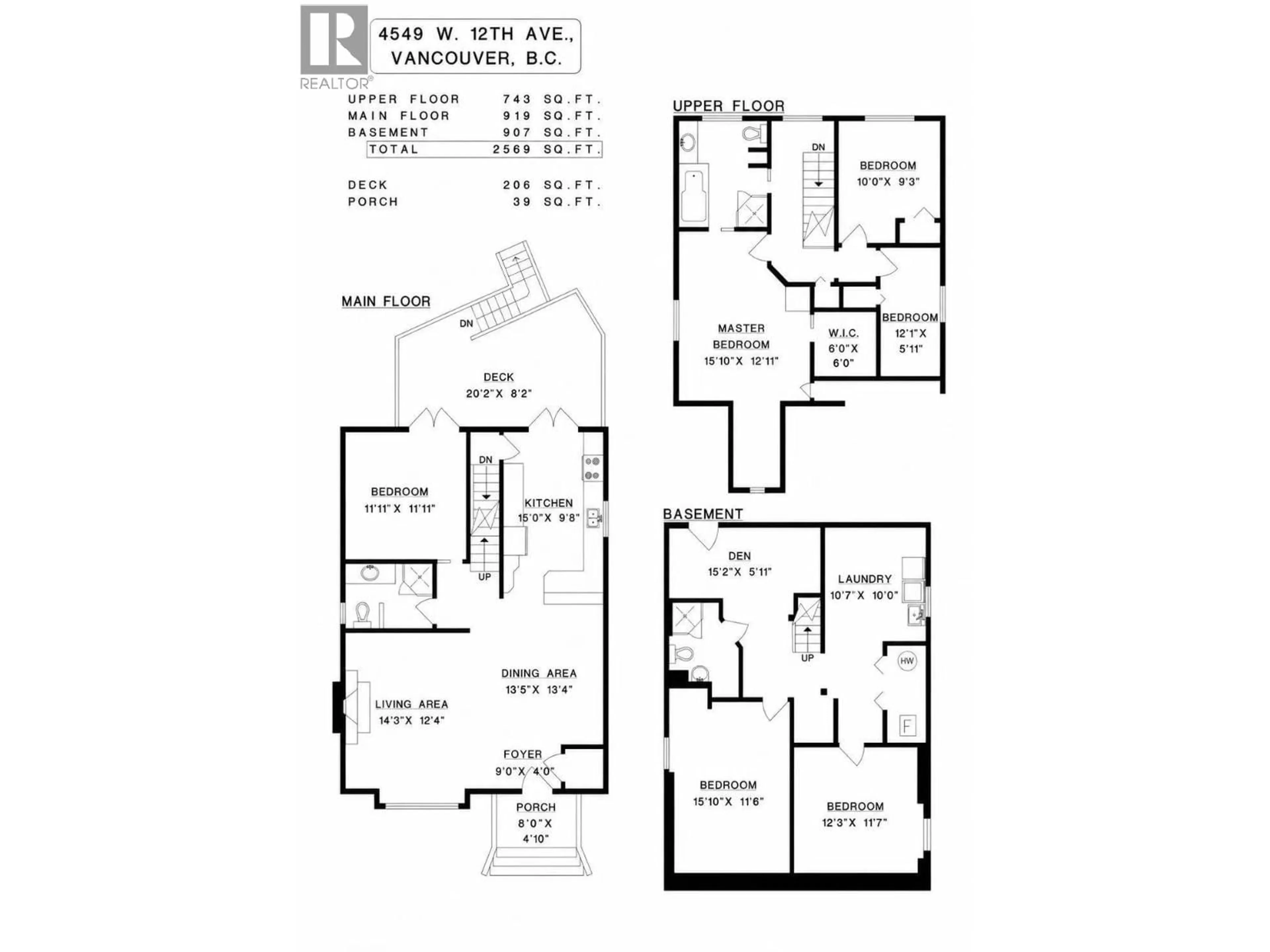 Floor plan for 4549 12TH AVENUE, Vancouver British Columbia V6R2R4