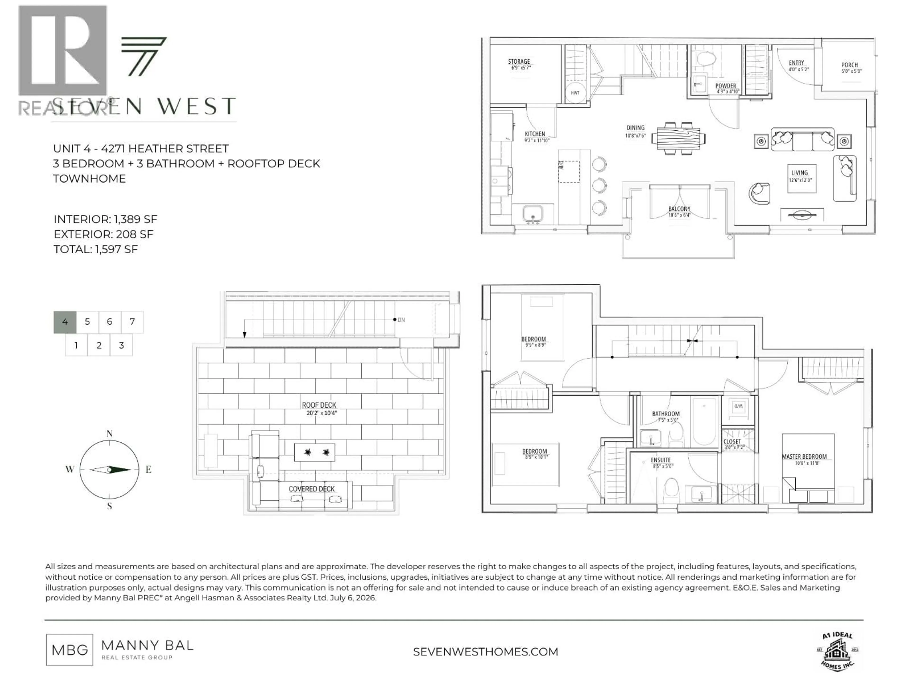 Floor plan for 4 - 4271 HEATHER STREET, Vancouver British Columbia V5Z2G5