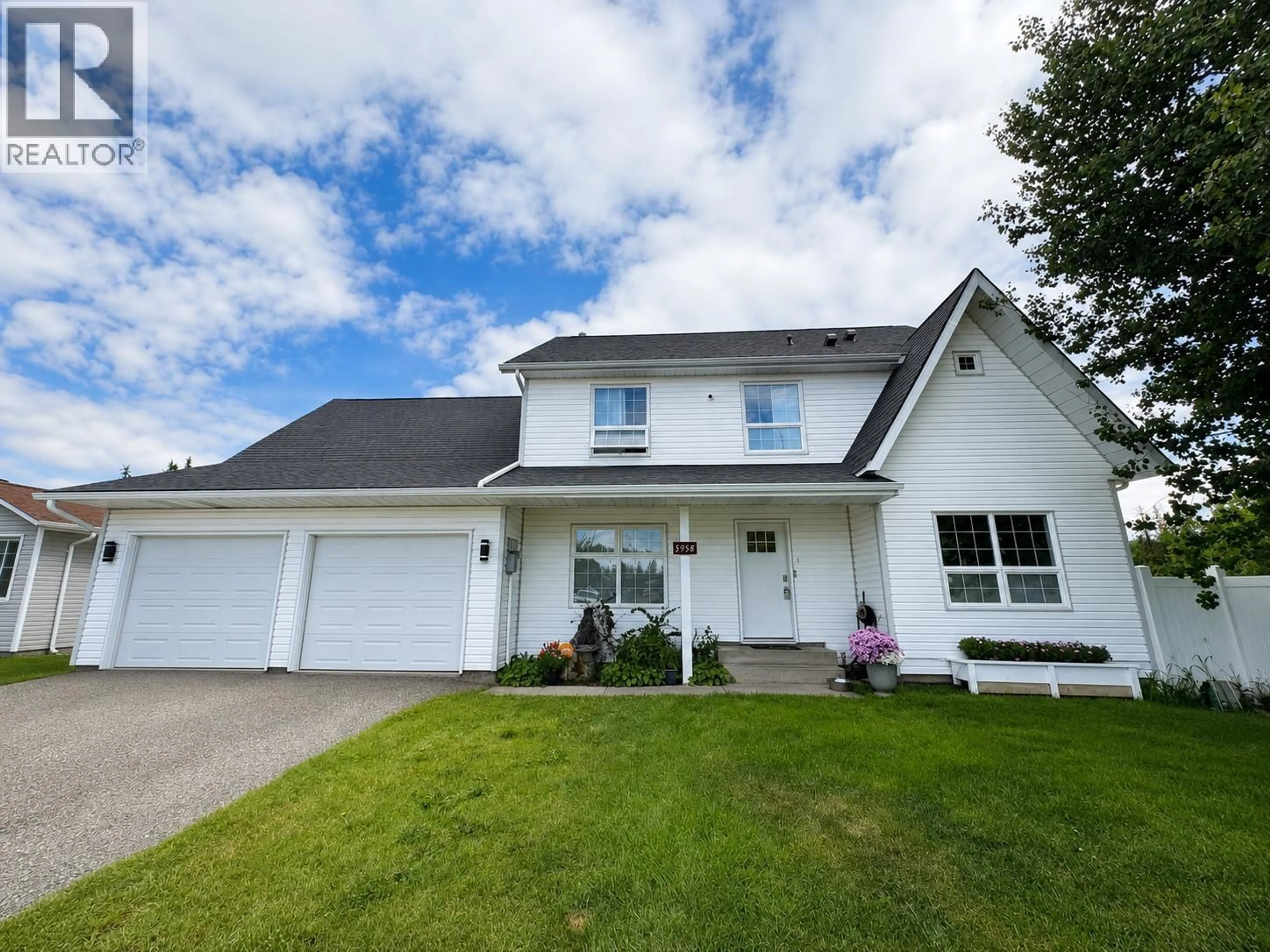 Home with vinyl exterior material, street for 5958 KOVACHICH DRIVE, Prince George British Columbia V2N6S9