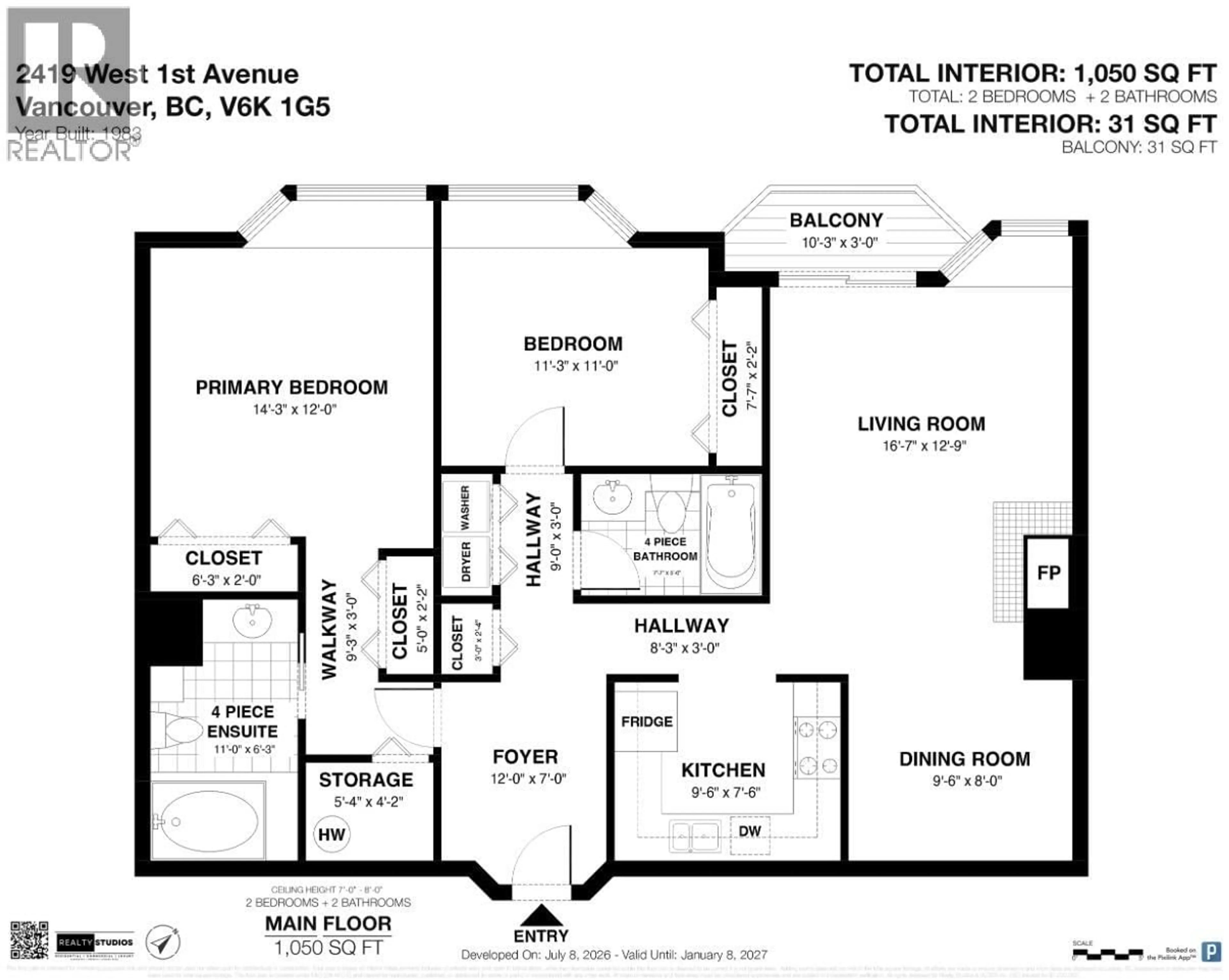 Floor plan for 2419 1ST AVENUE, Vancouver British Columbia V6K1G5