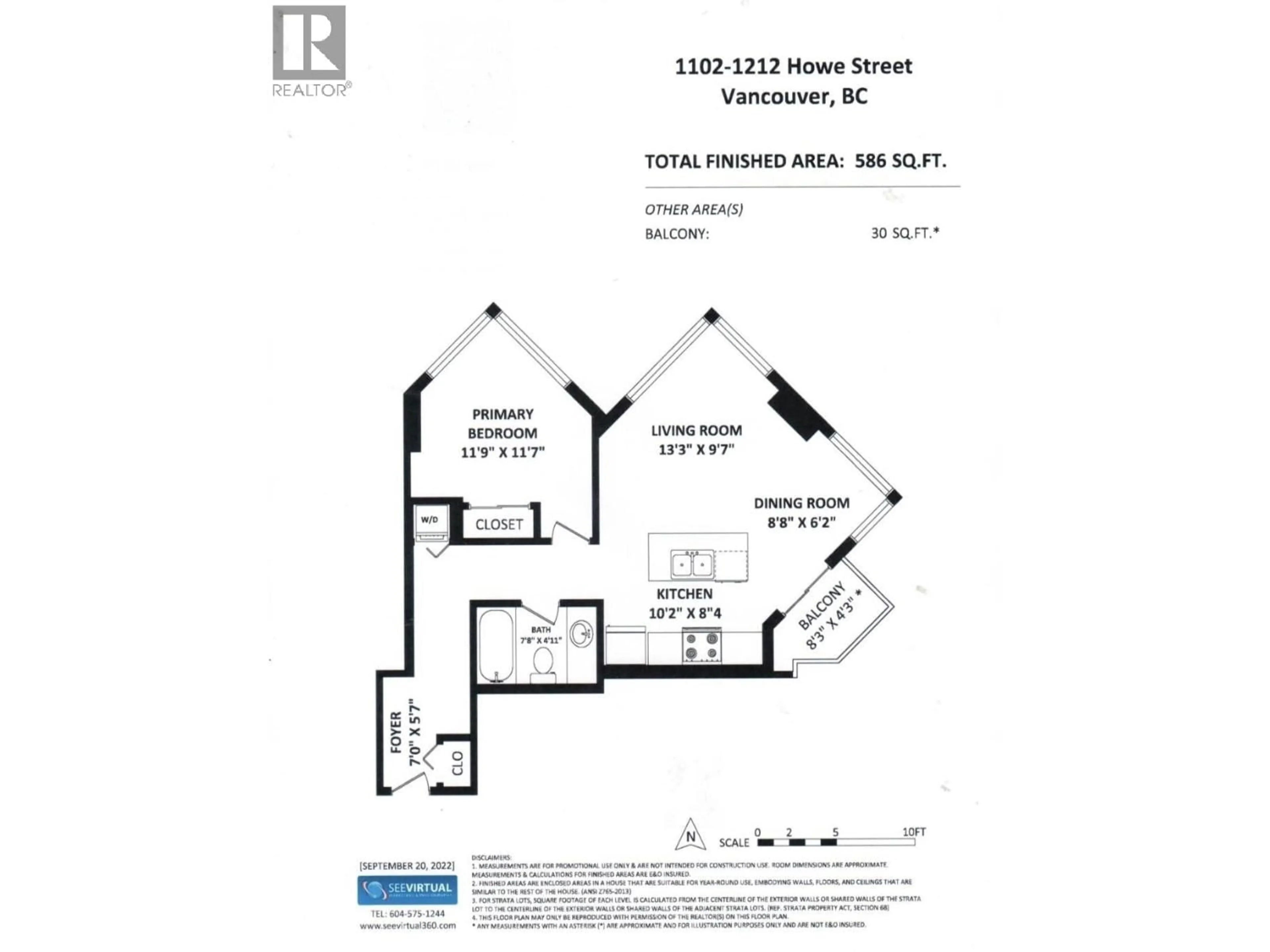 Floor plan for 1102 - 1212 HOWE STREET, Vancouver British Columbia V6Z2M9
