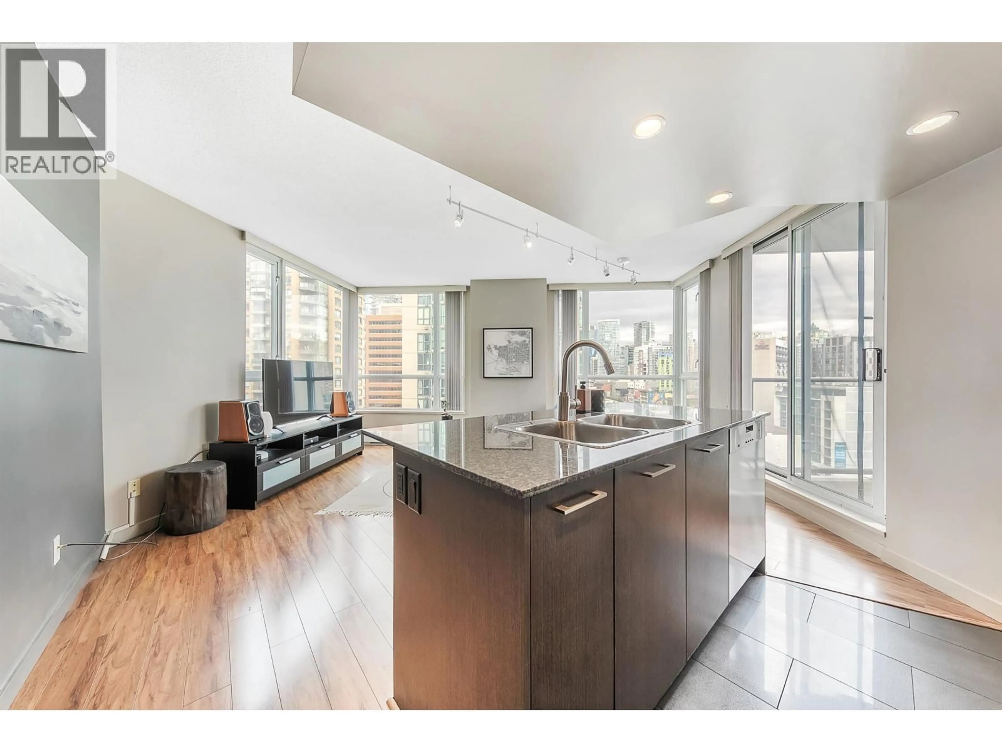 Open concept kitchen, ceramic/tile floor for 1102 - 1212 HOWE STREET, Vancouver British Columbia V6Z2M9